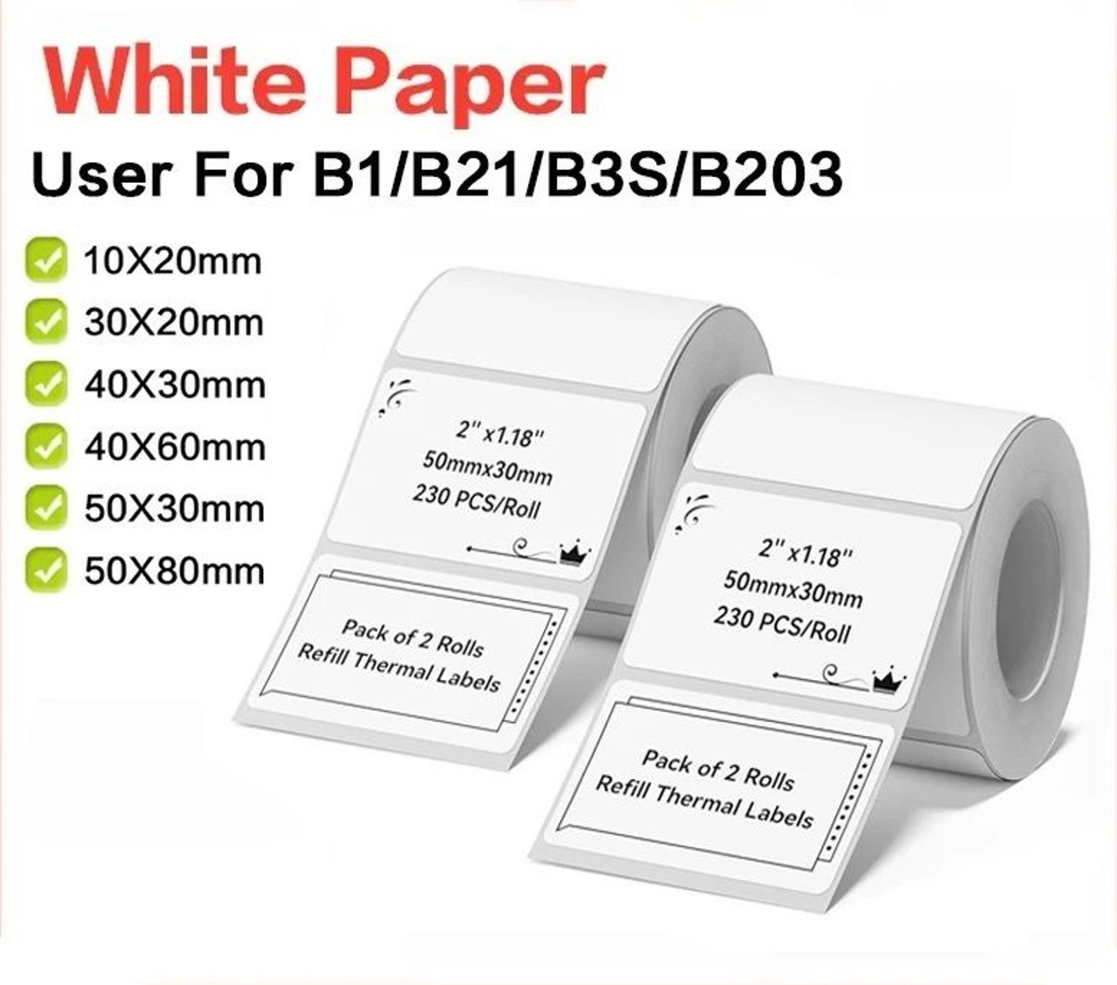 multi-size thermal label sticker rolls