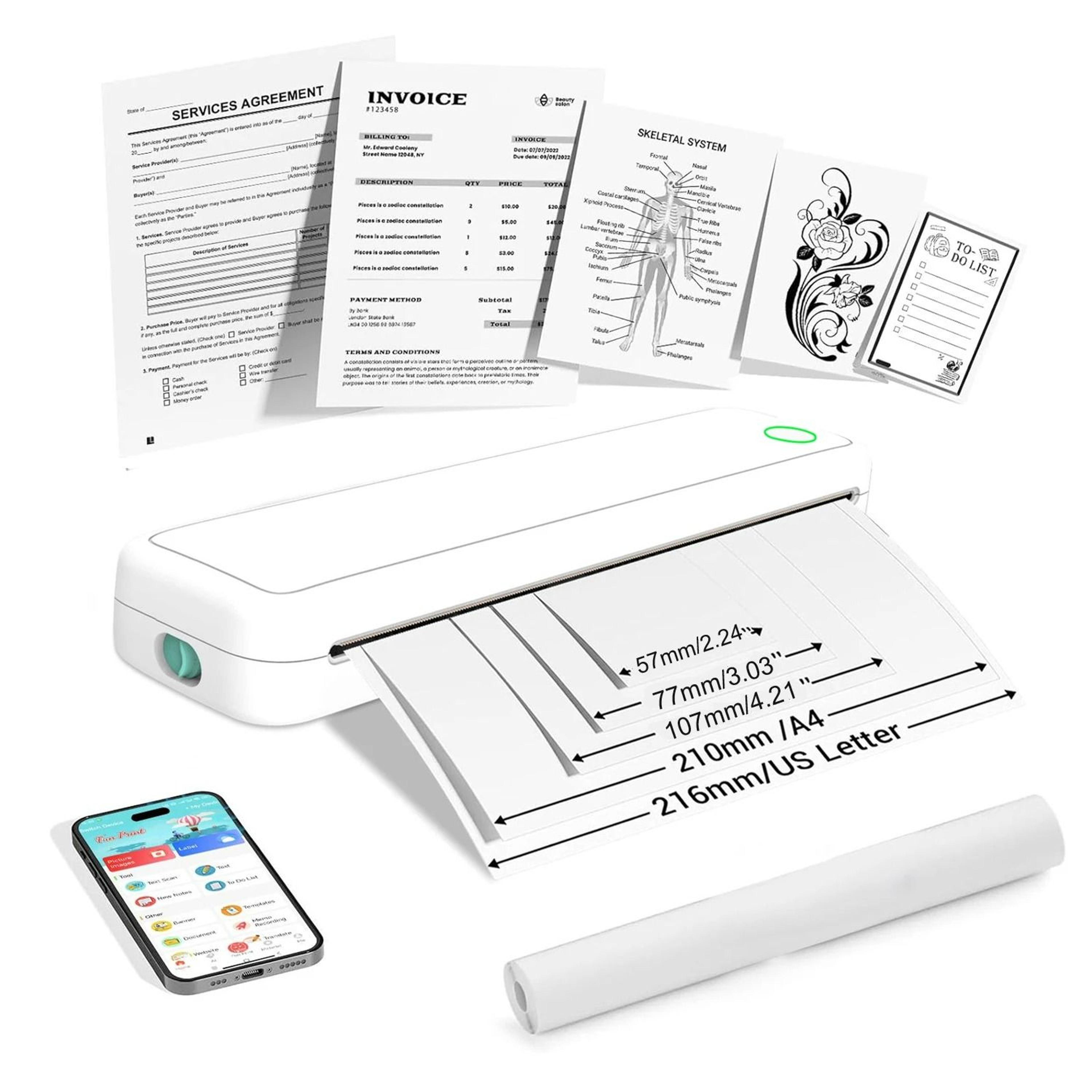 portable wireless a4 thermal printer