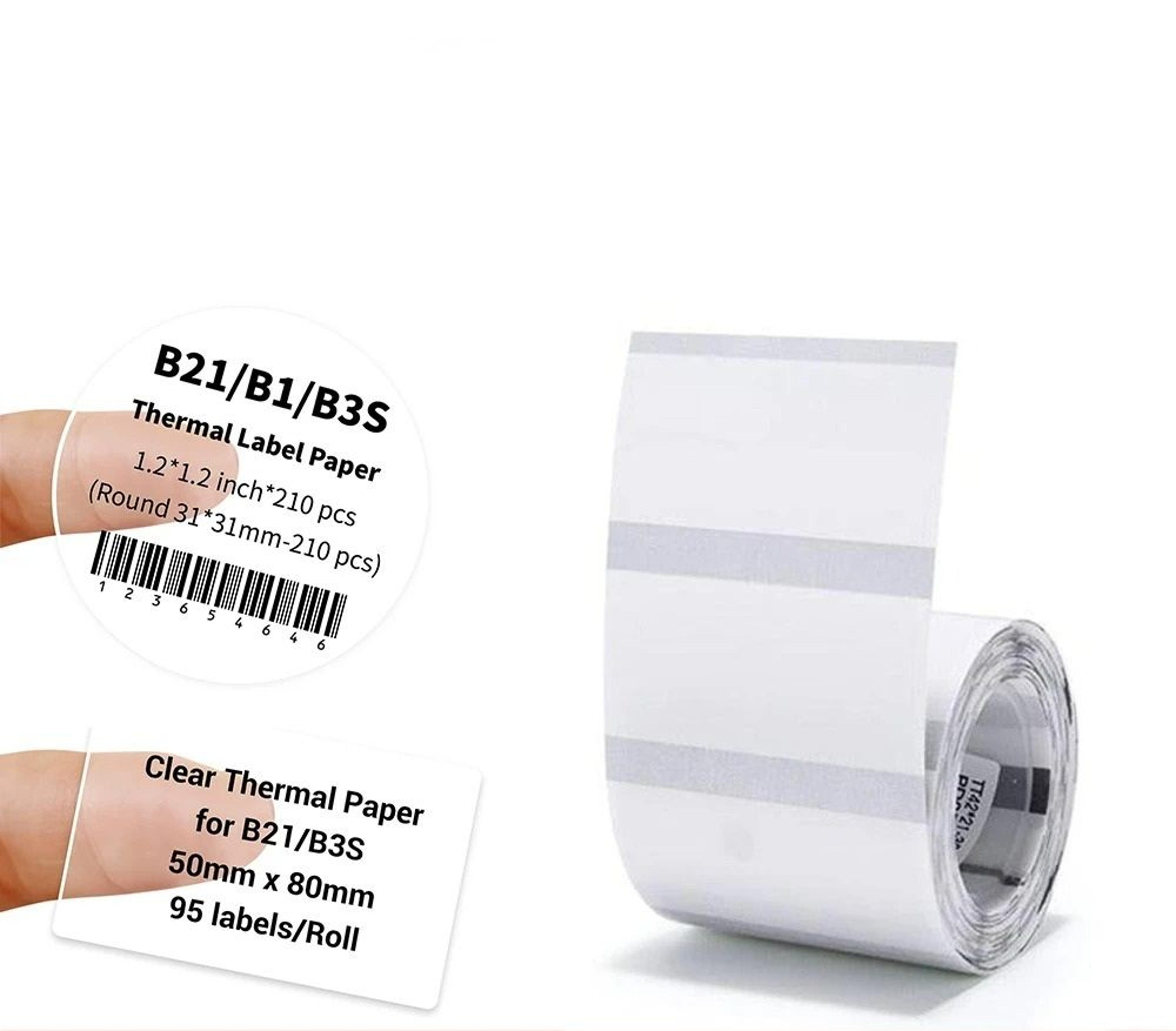 transparent self-adhesive thermal label rolls (round & rectangle)