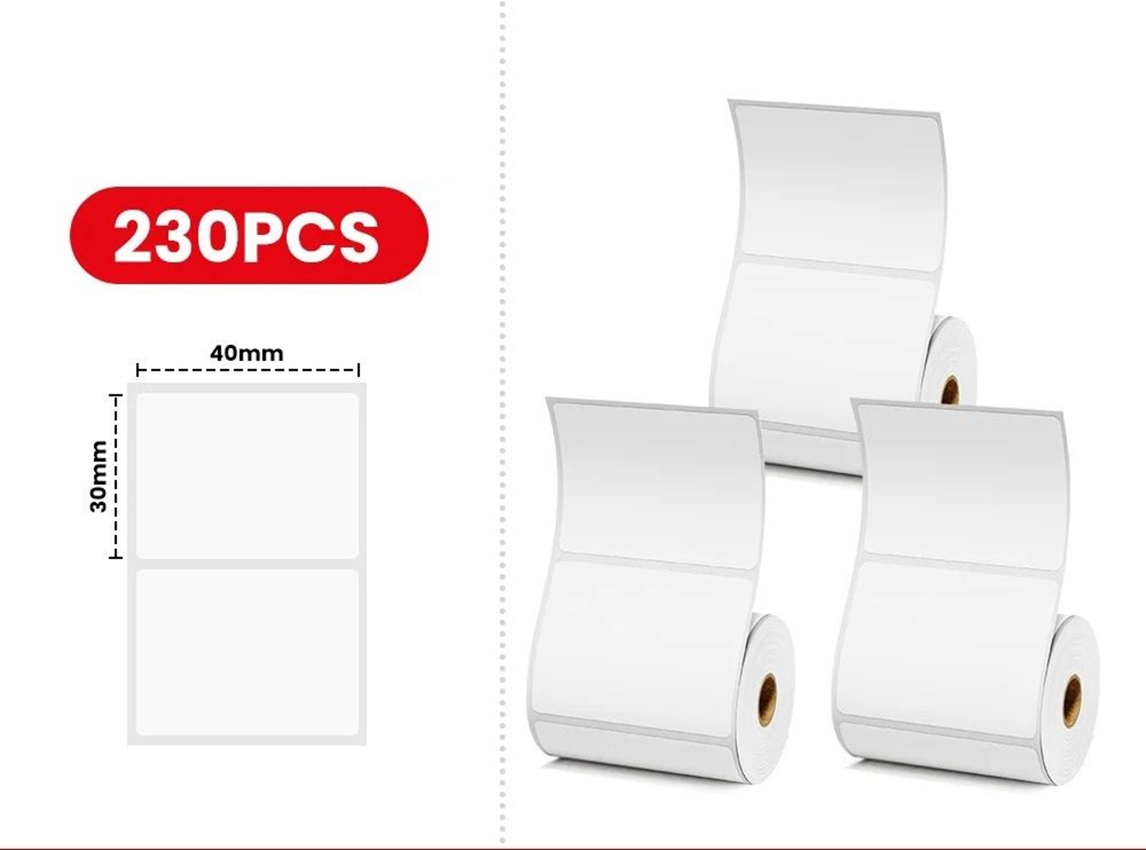 transparent self-adhesive thermal label rolls (3-pack)