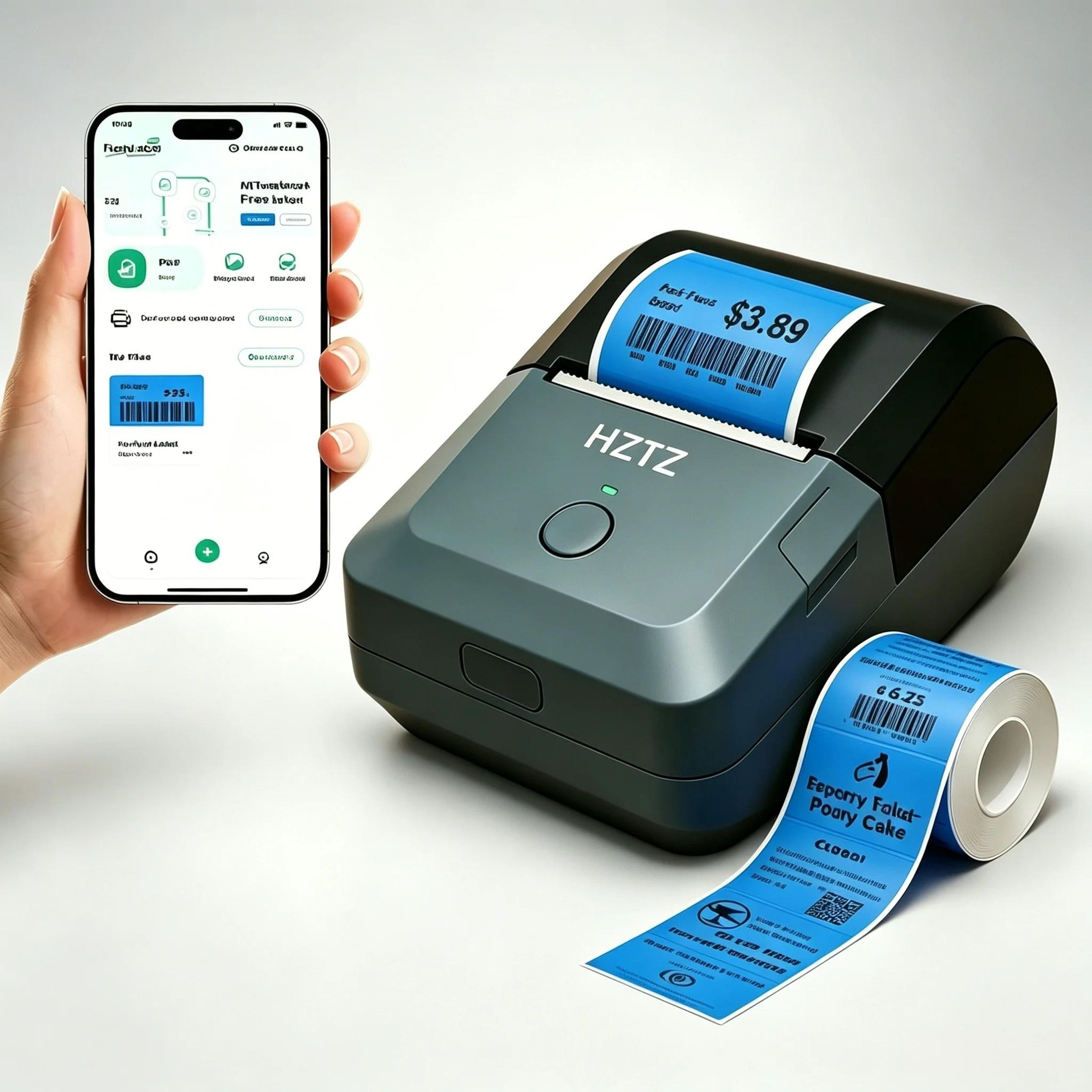 wireless inkless thermal label maker for retail, bakery & inventory