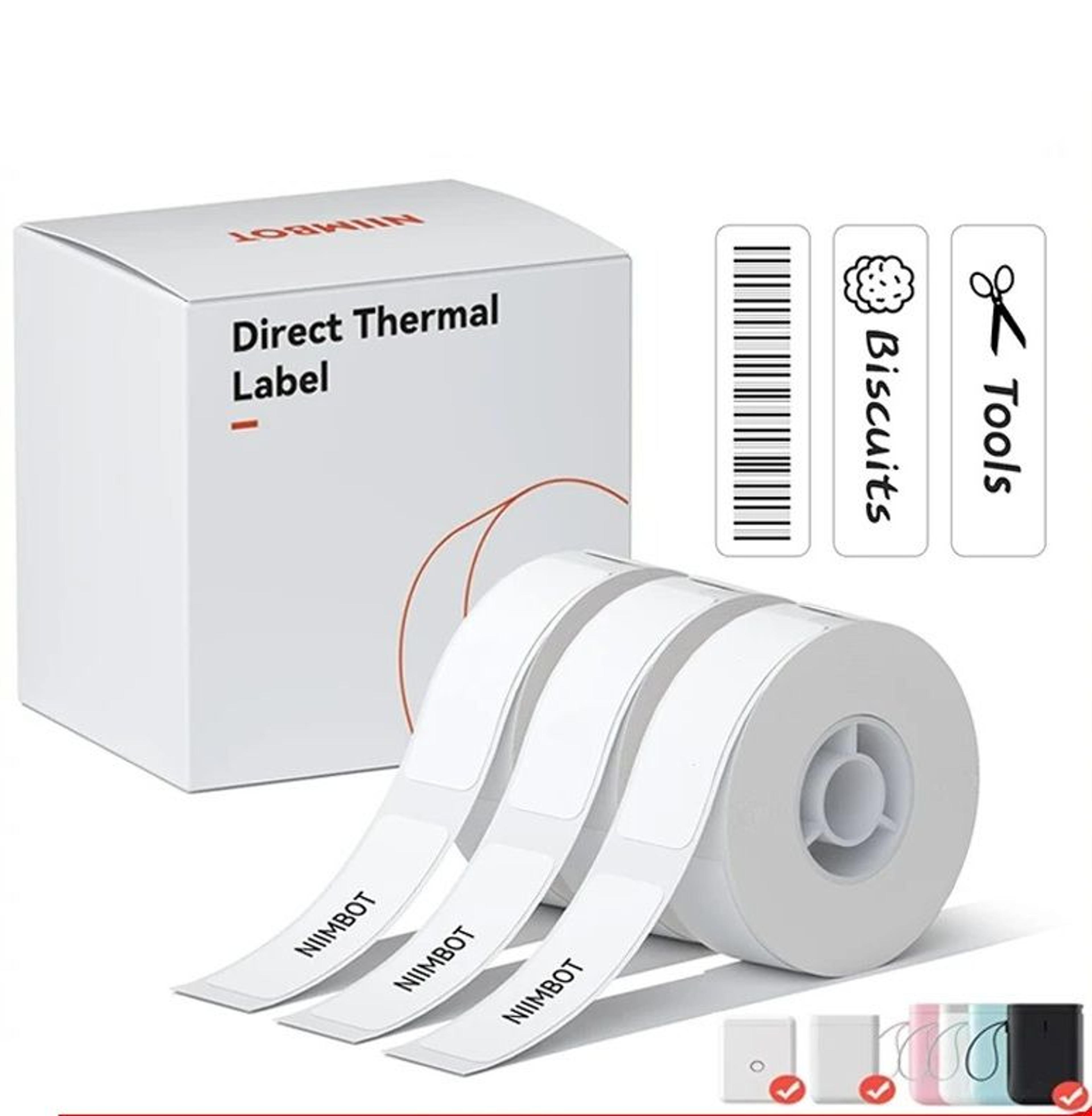 waterproof white self-adhesive thermal label rolls for d11/d110/d101