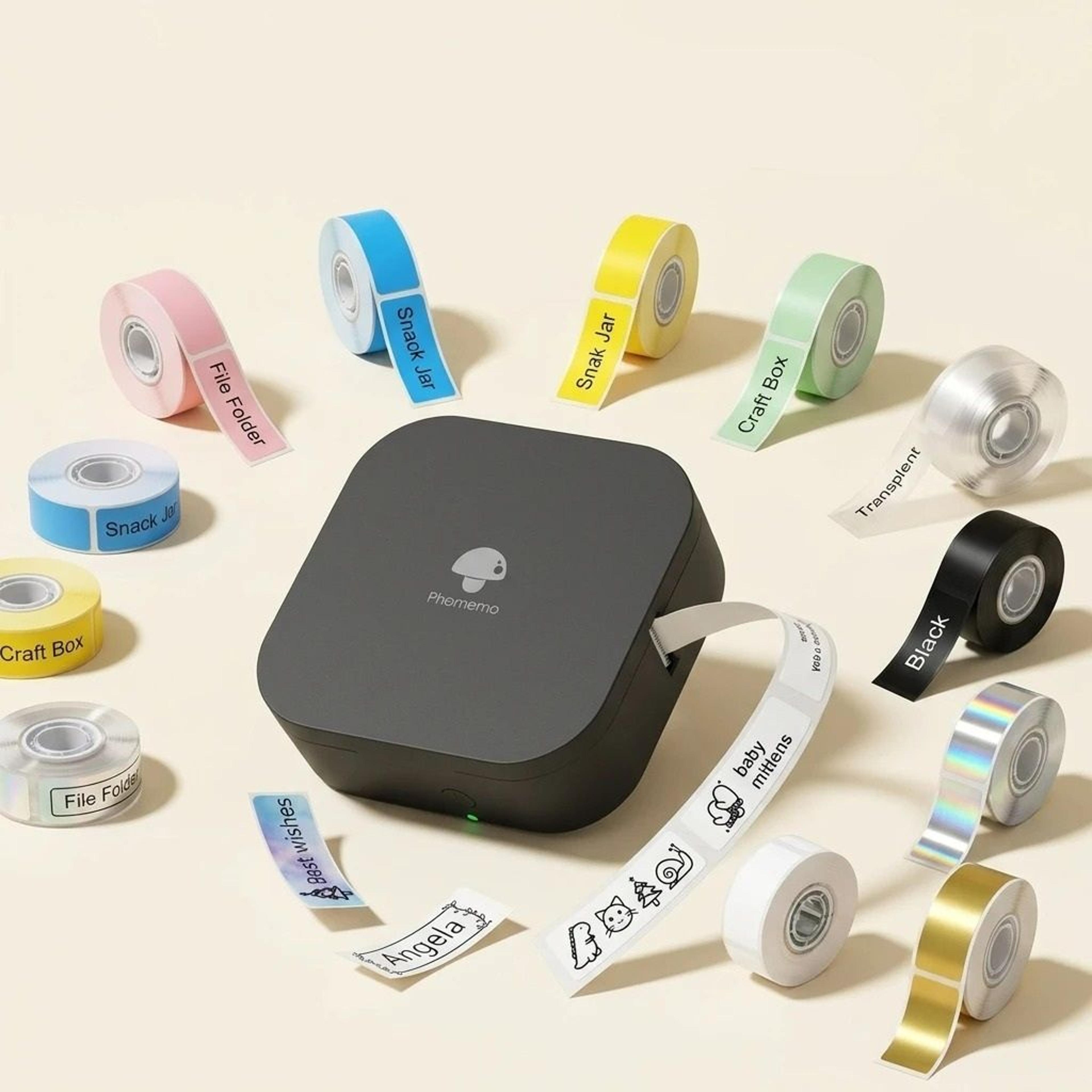 wireless compact thermal label maker with self-adhesive sticker tape