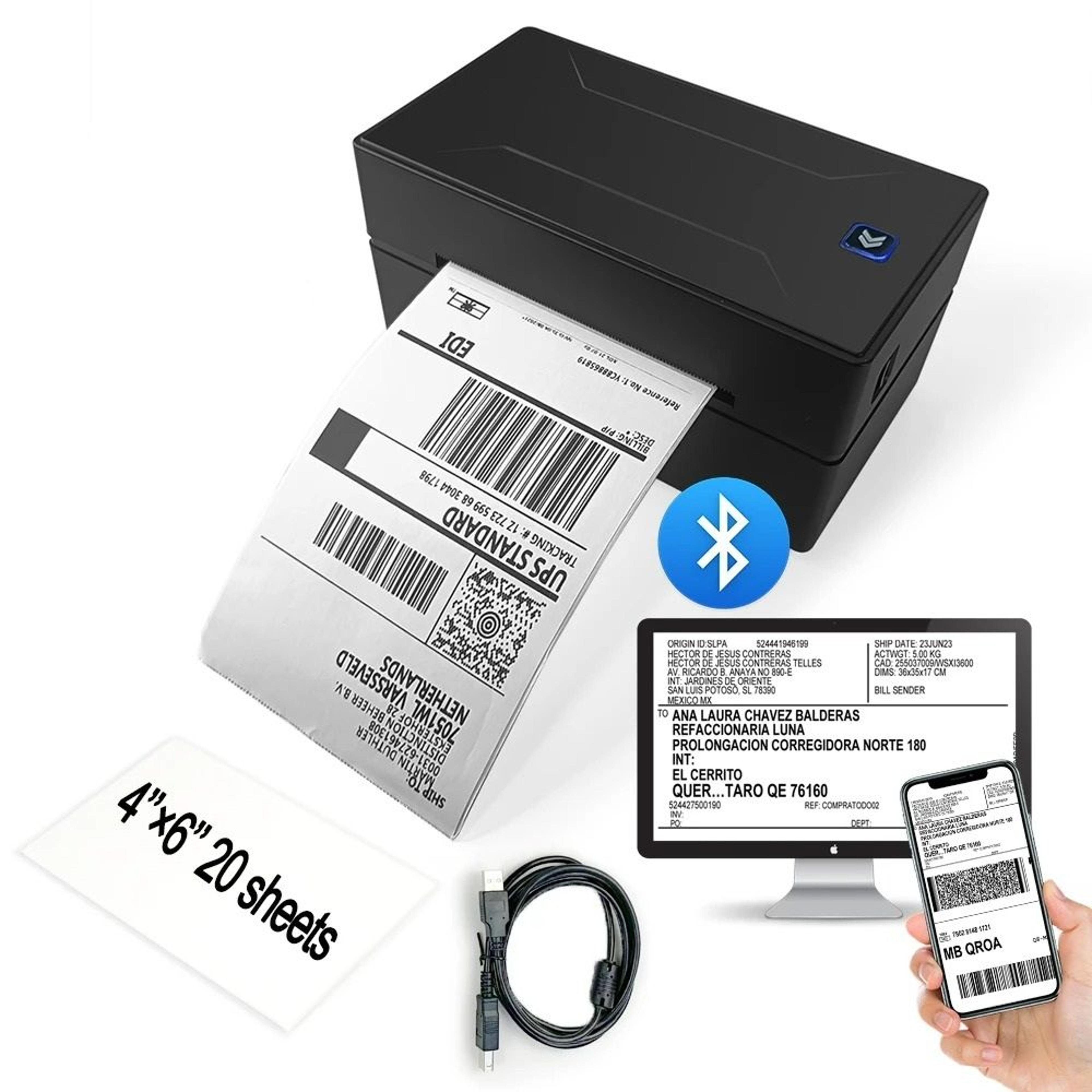 compact bluetooth thermal label printer set