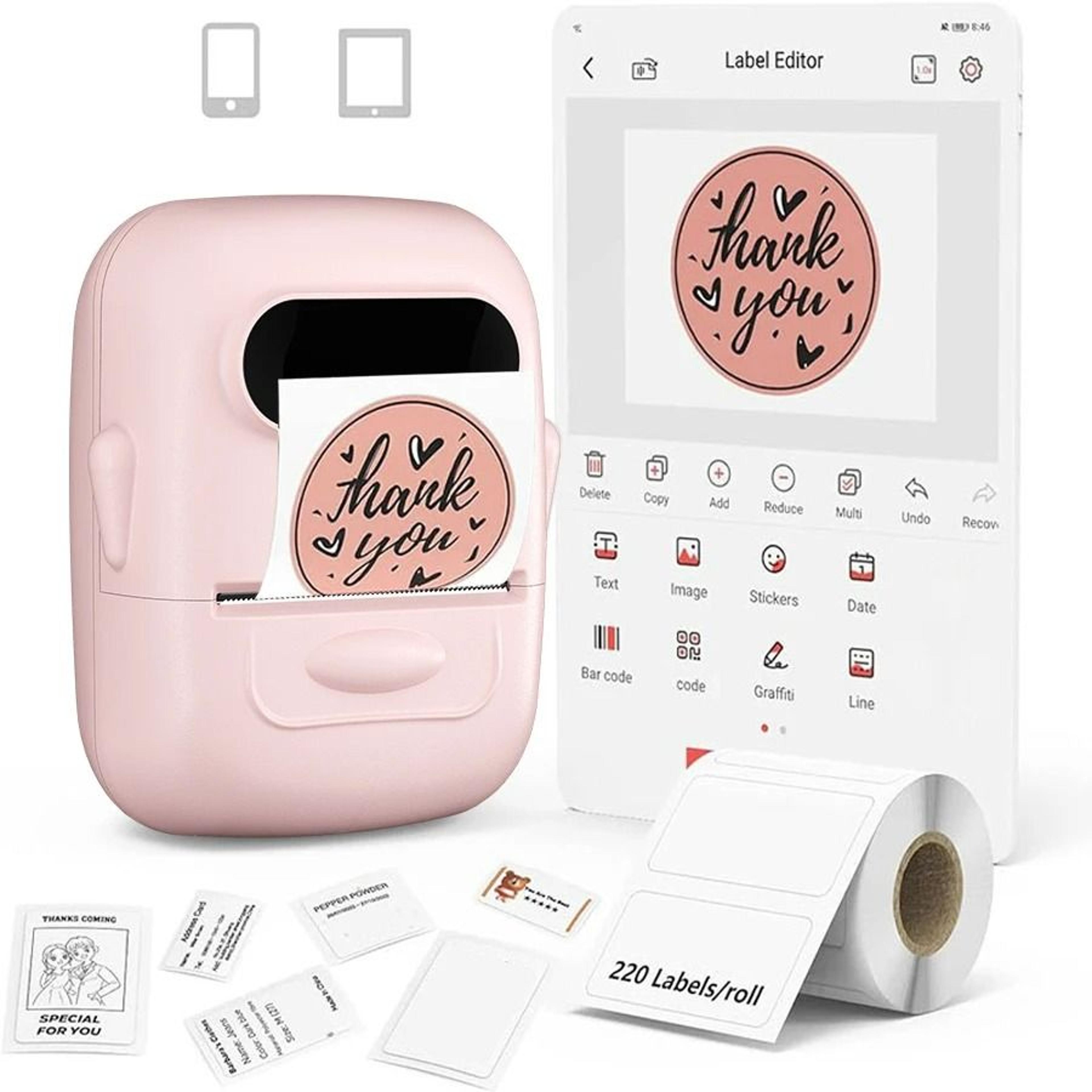 portable wireless pocket thermal label maker