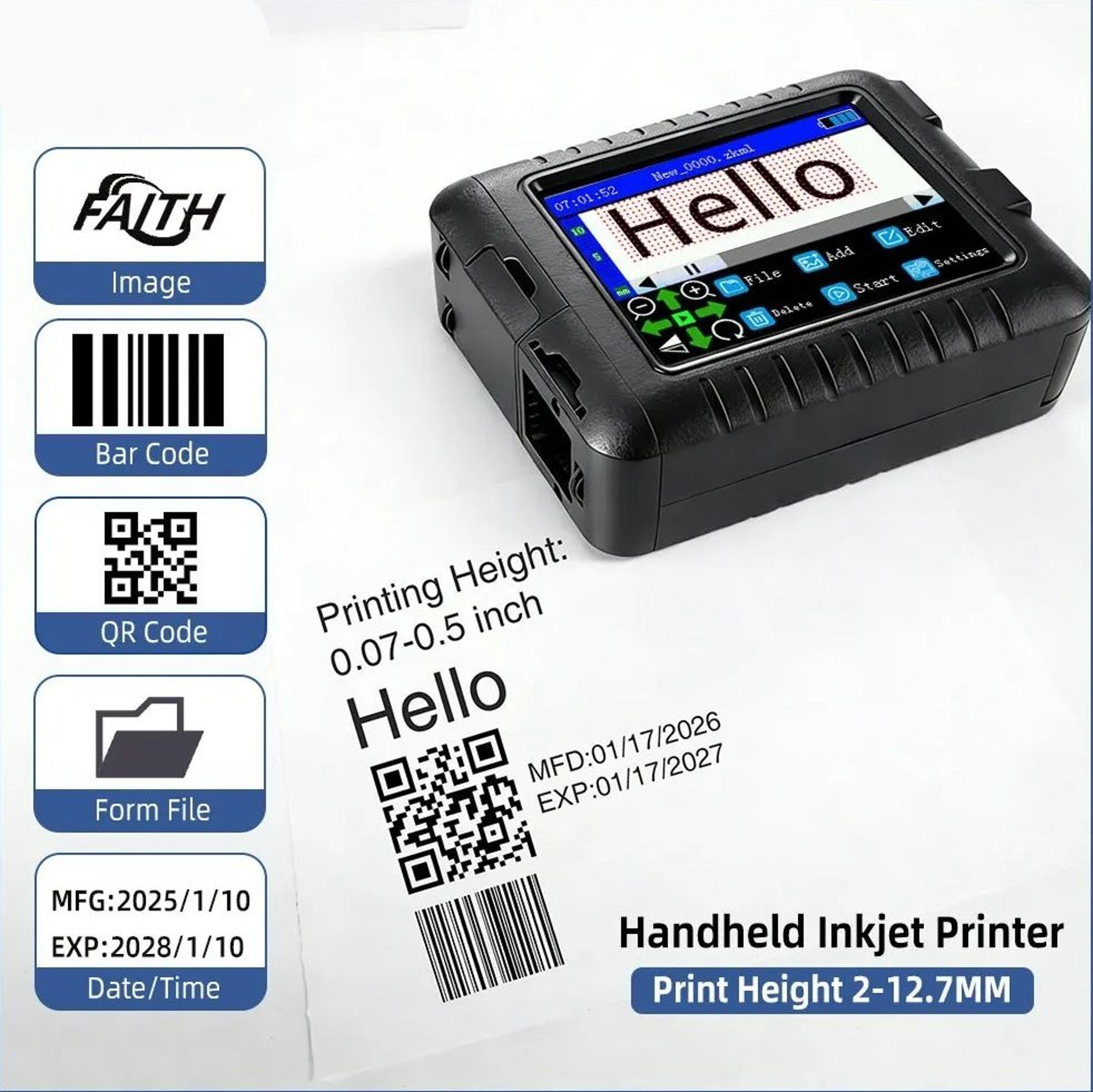 portable multi-language thermal label & barcode printer