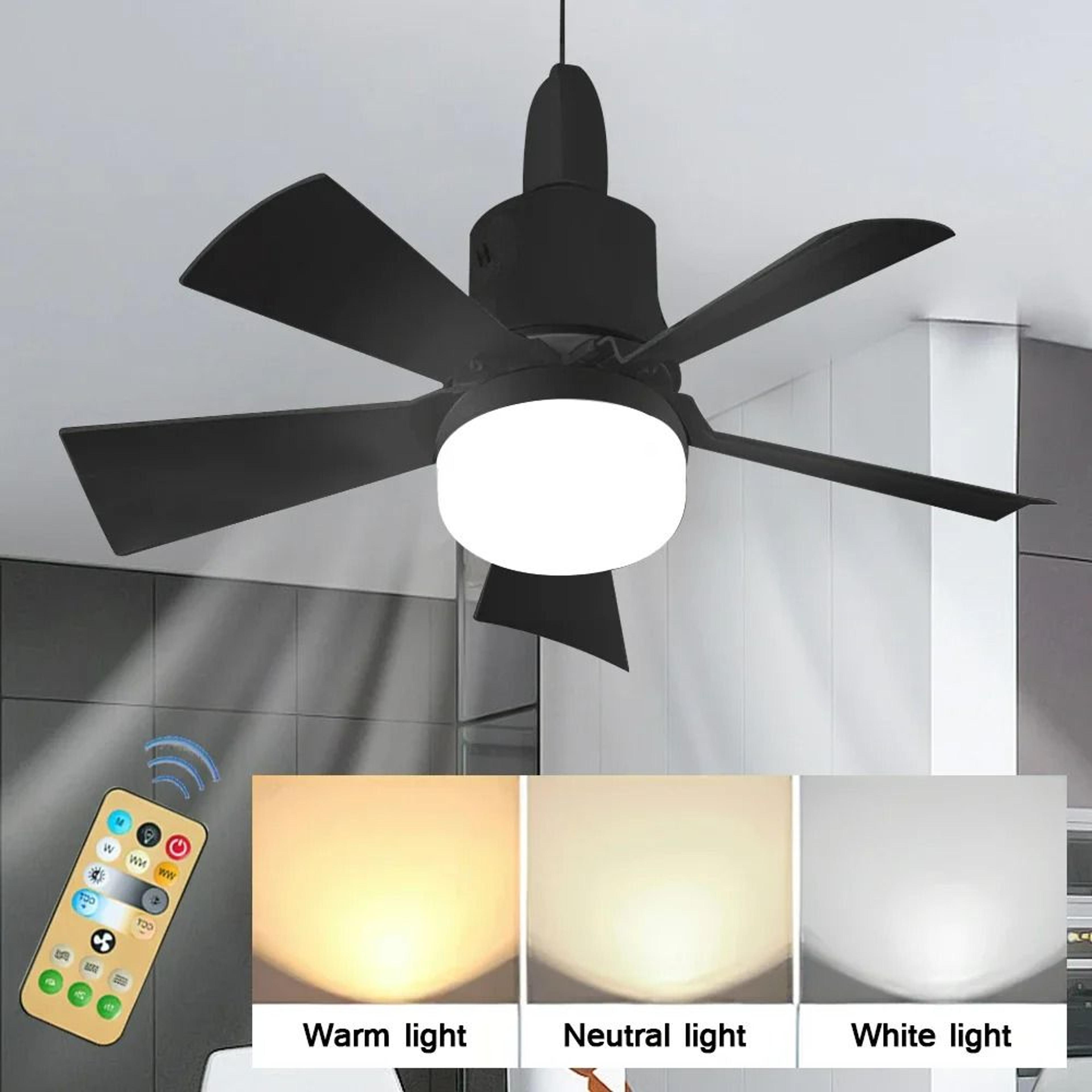 e27 socket silent electric ceiling fan light with remote control