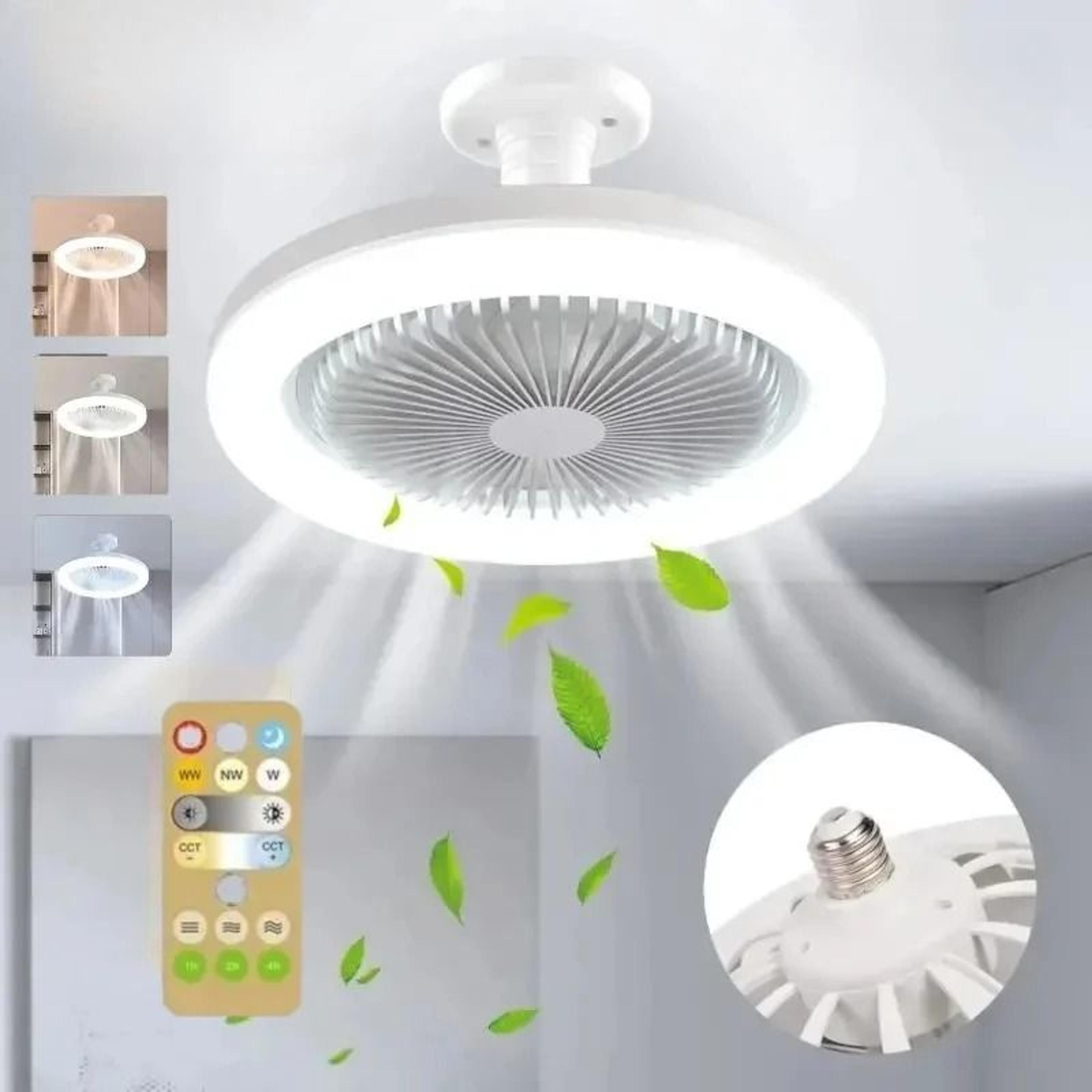 3-in-1 silent e27 ceiling fan light with remote control