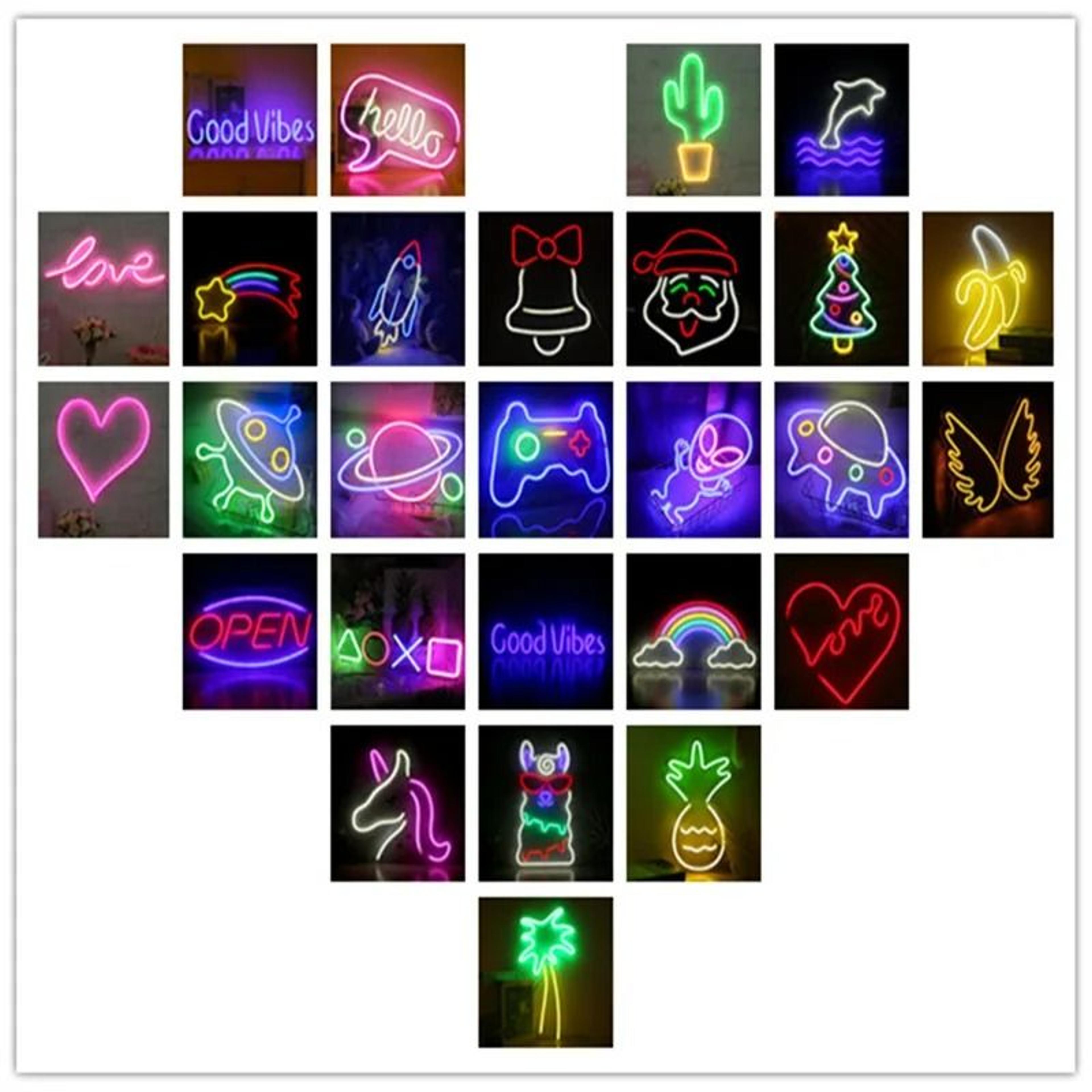 custom led neon sign (luminous characters with transparent acrylic back panel)