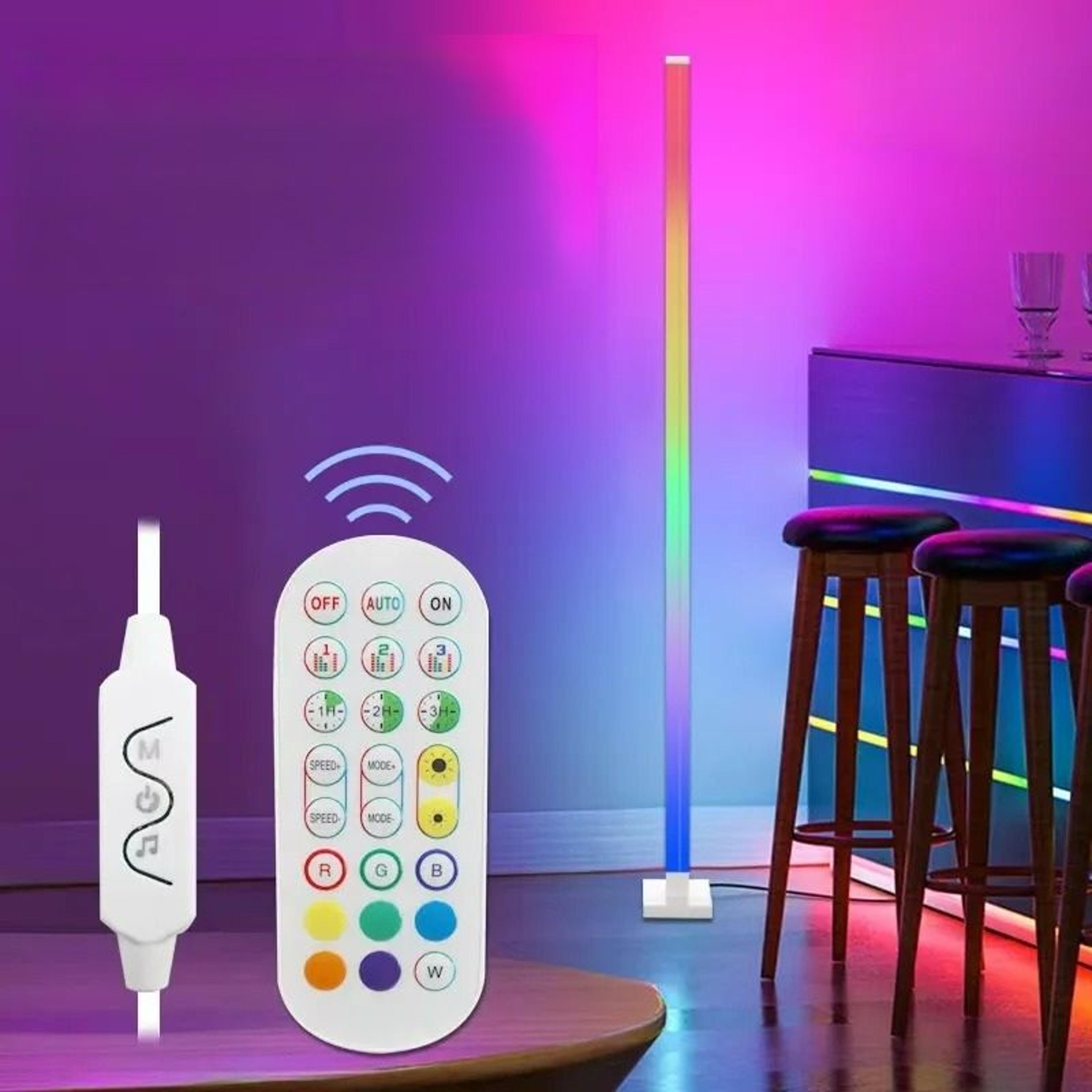 led ambiance corner floor lamp (bluetooth app control, music sync & remote)