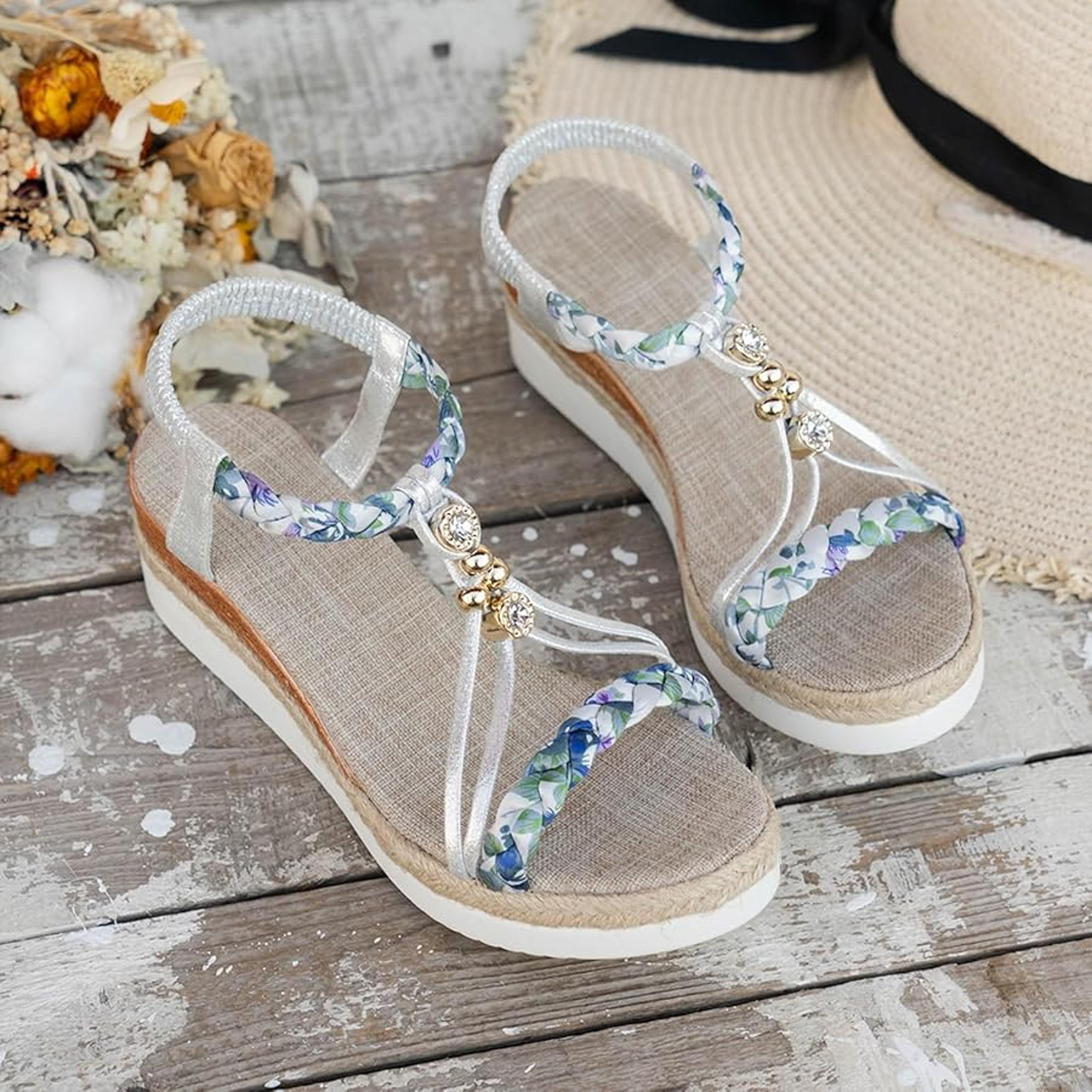 soleease arch support wedge sandals – comfortable summer sandals for women with back strap