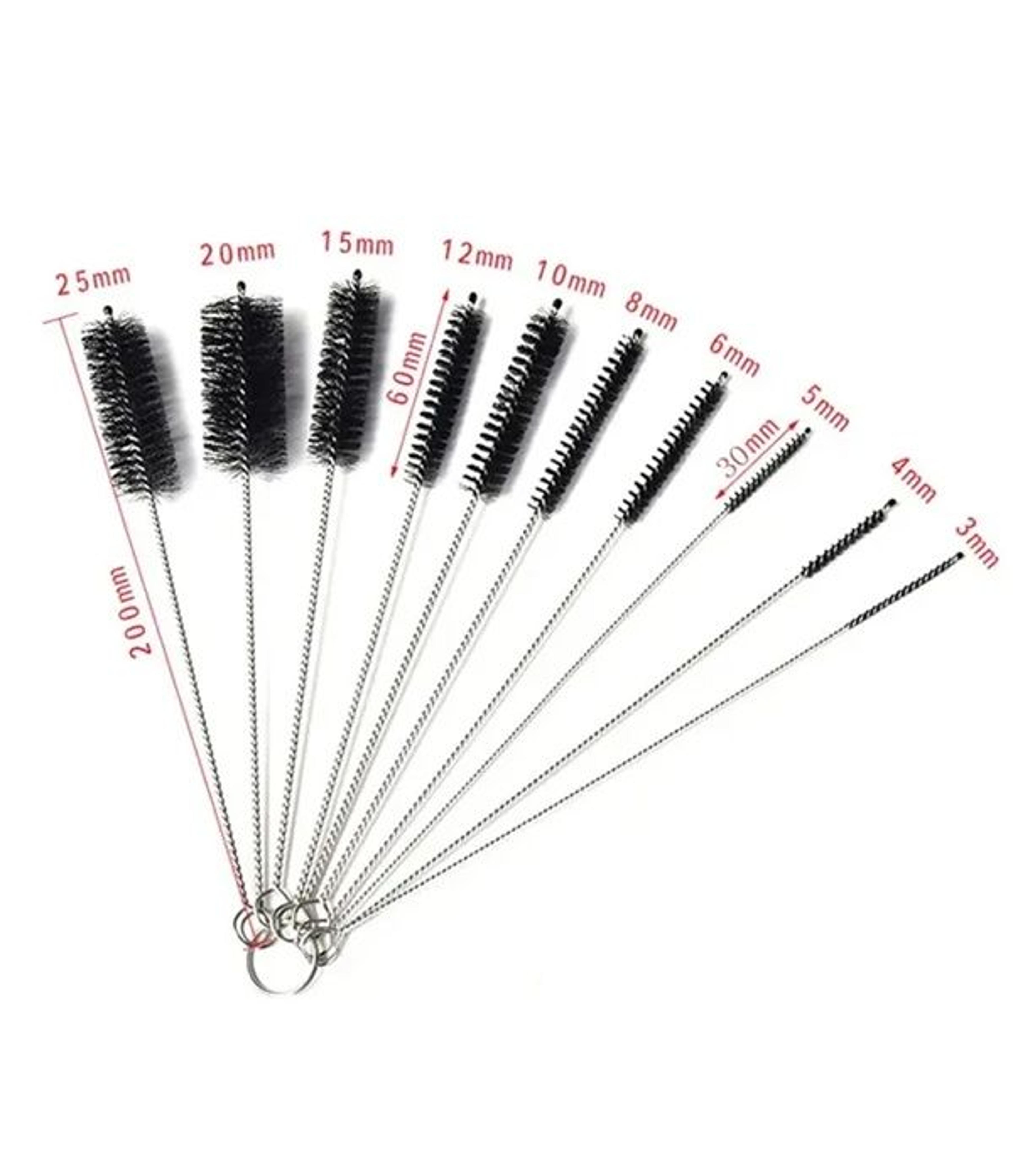 precisionclean 10-piece stainless steel tube and equipment cleaning brush set