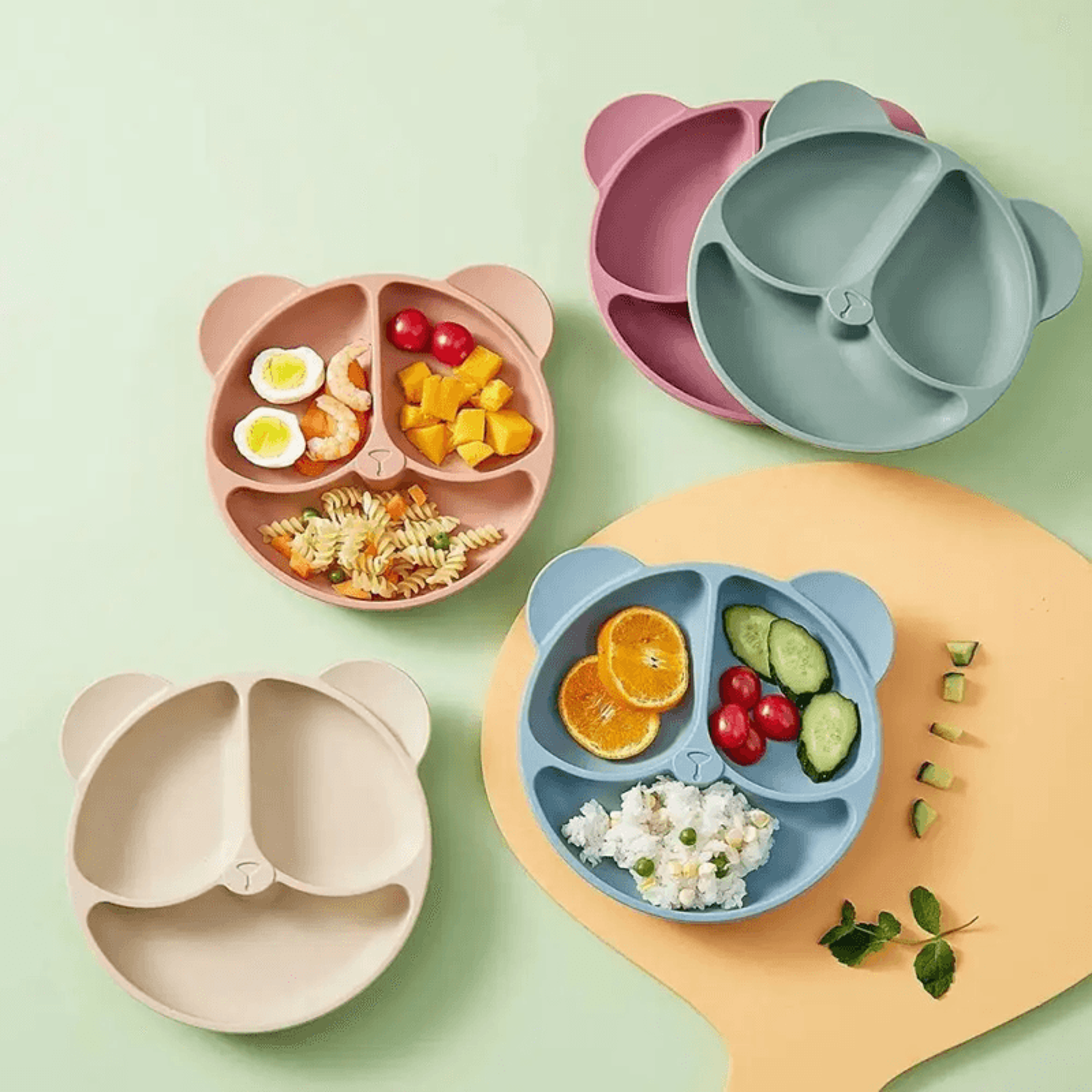 beargrip baby silicone suction plate – fall-proof, bpa-free feeding solution