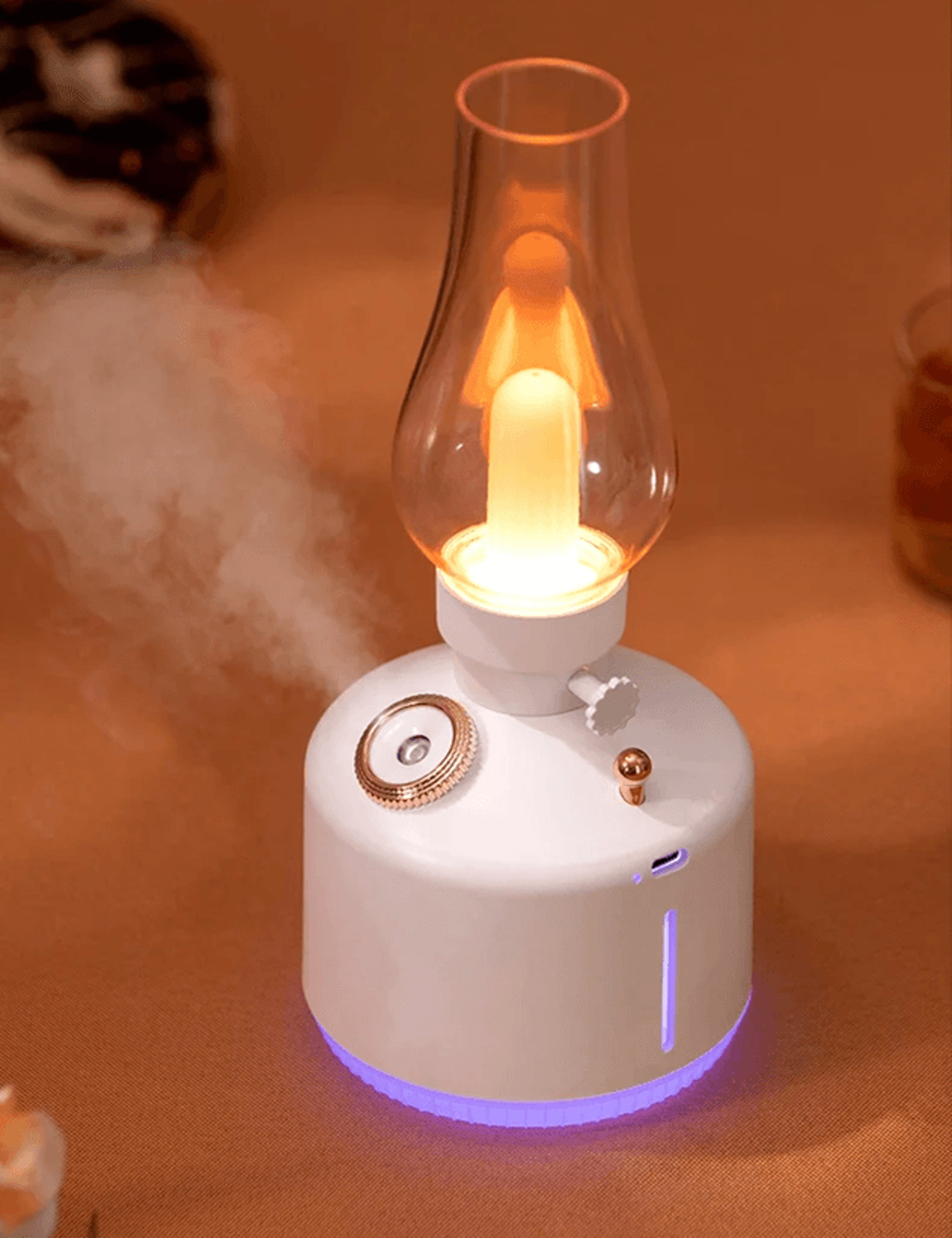 retroglow aroma diffuser lamp – usb cool mist humidifier with 7-color led lights