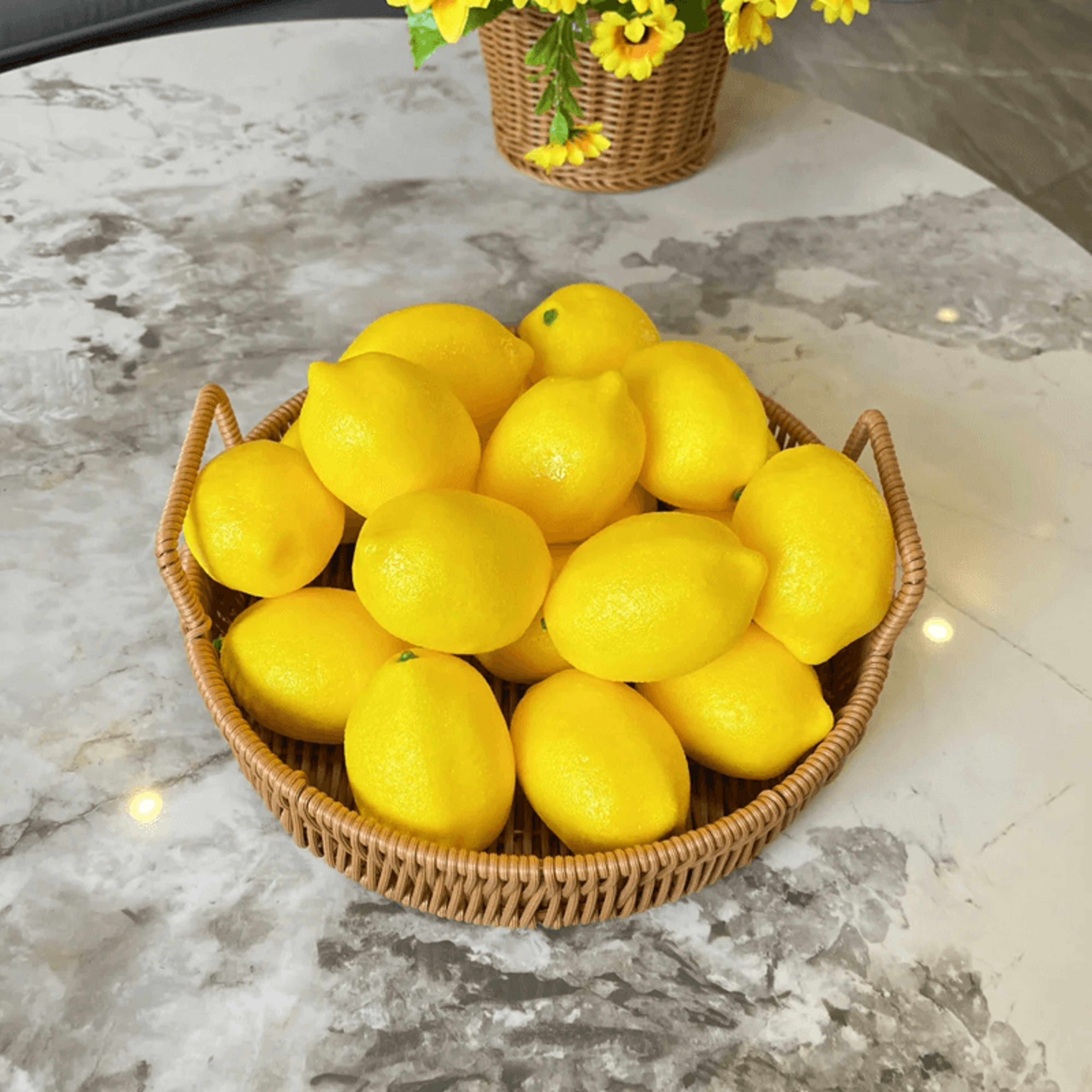 realistic artificial lemons – 20pcs faux yellow fruit for home & event decor