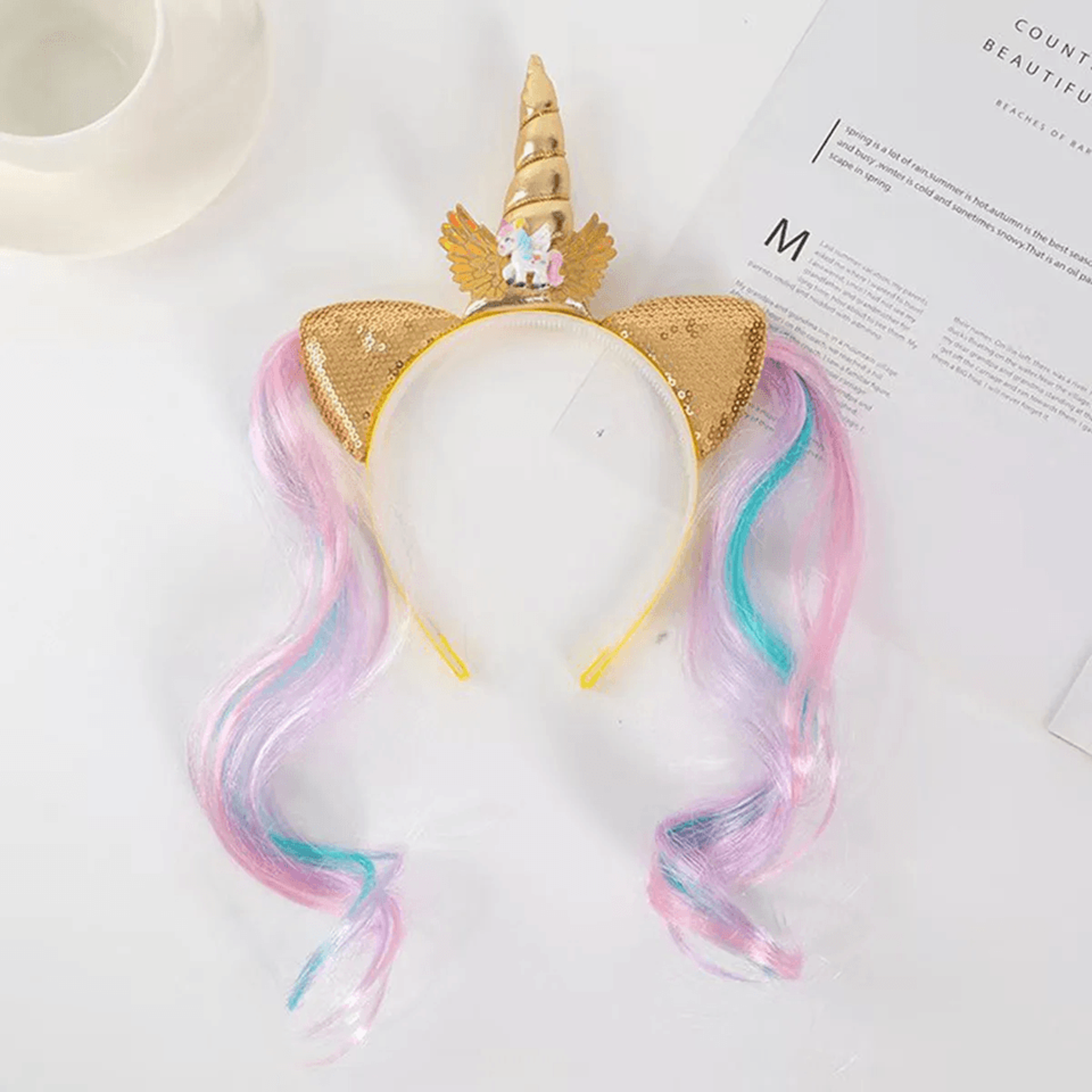 unicorn birthday headband for girls – colorful hair accessory for parties & baby showers