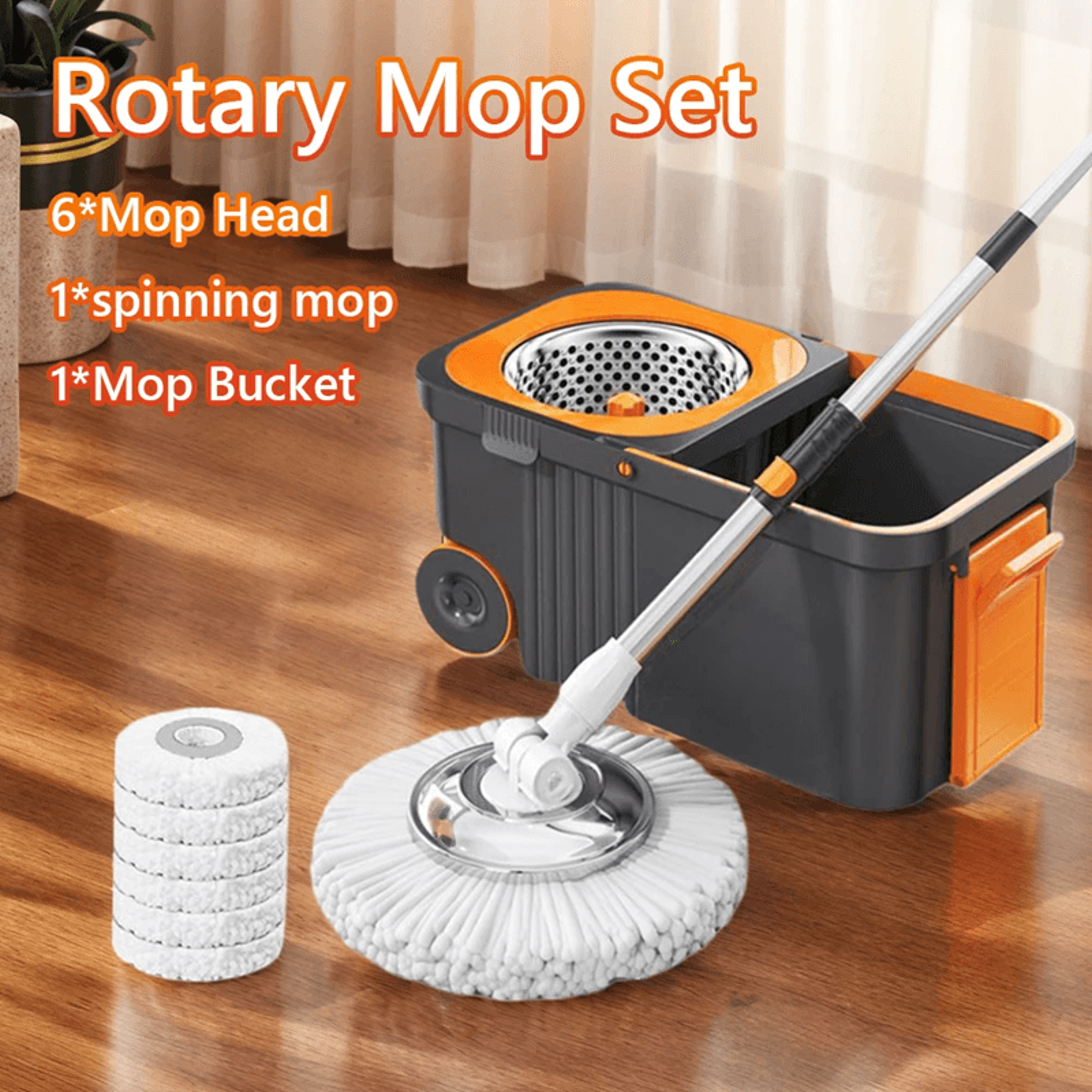 automatic spin mop and bucket set 360 degree self wringing floor mop with built in dehydration syste