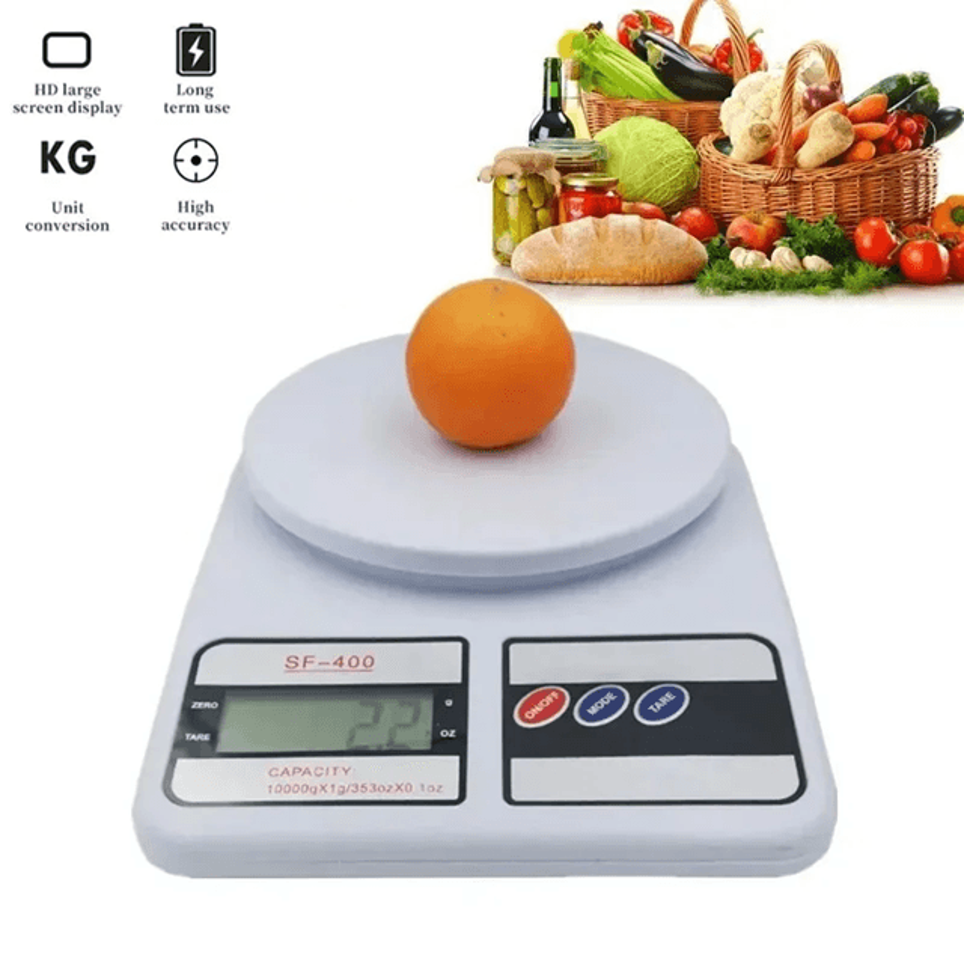 high-precision digital kitchen scale – 5kg/1g led electronic food weighing tool for cooking and baking