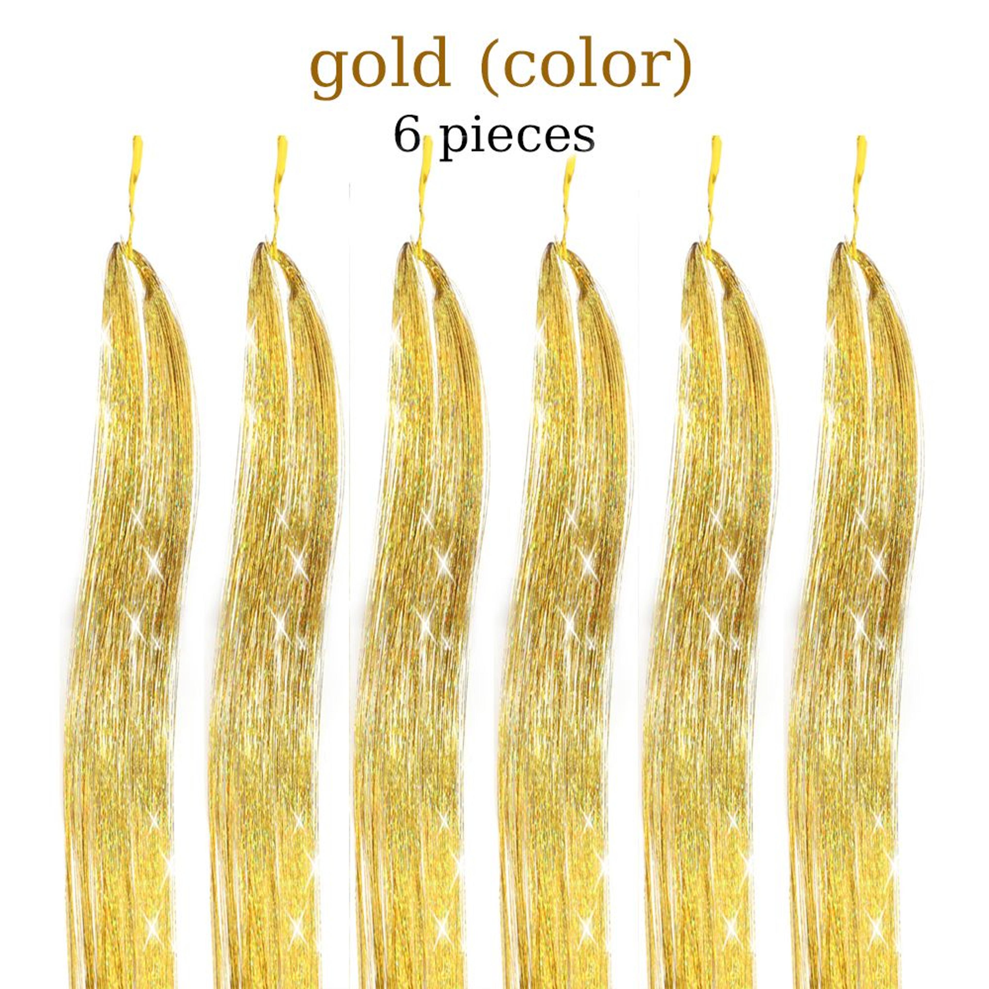 48 inch fairy hair tinsel kit - 1200 sparkling hair extensions in 12 colors