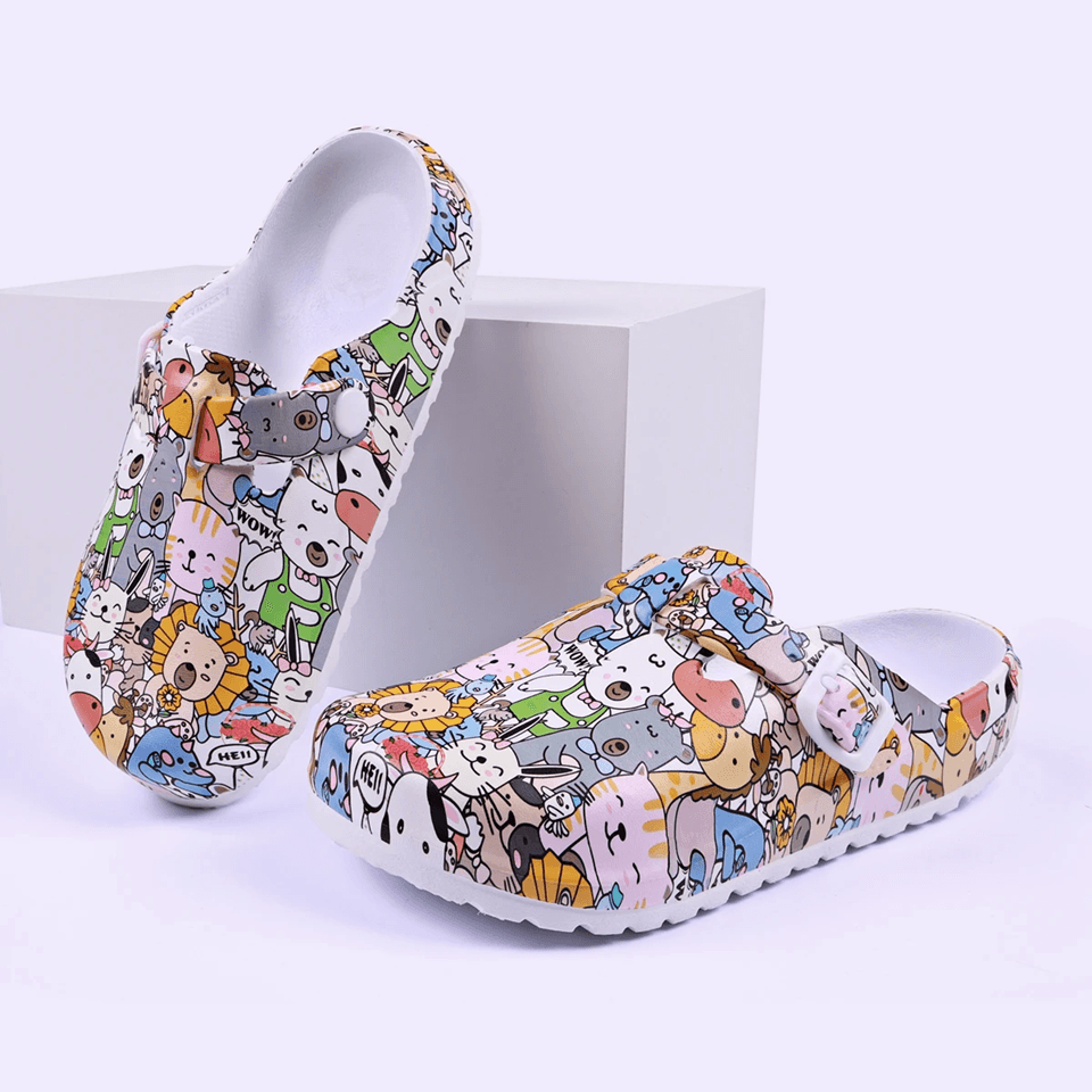 comfort fit flat sandals for women – soft insole easy-on clogs with adjustable strap