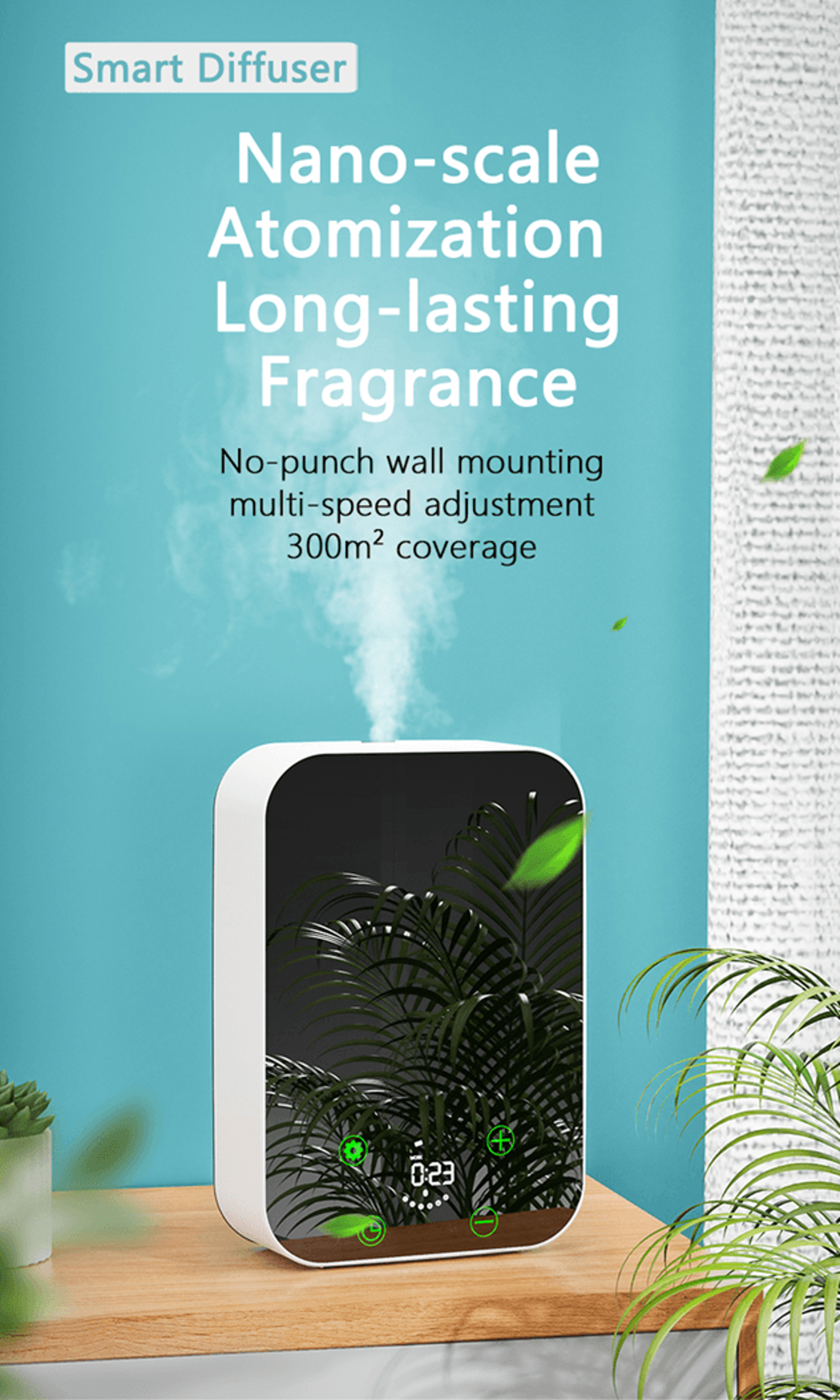 wall-mountable scent diffuser machine – electric aroma nebulizer for home, office, and commercial spaces