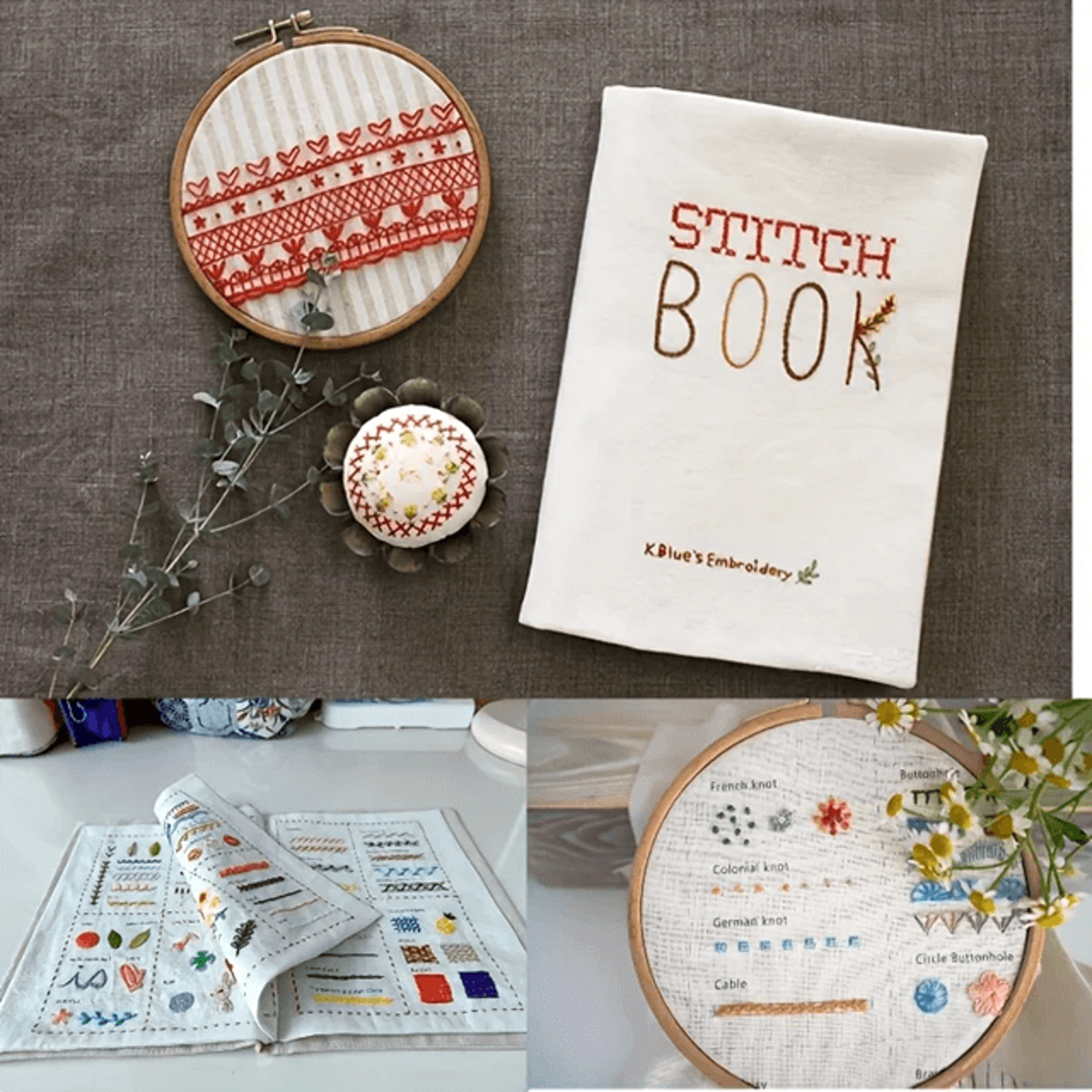 diy embroidery stitch book set – illustrated sewing guide for beginners and crafters