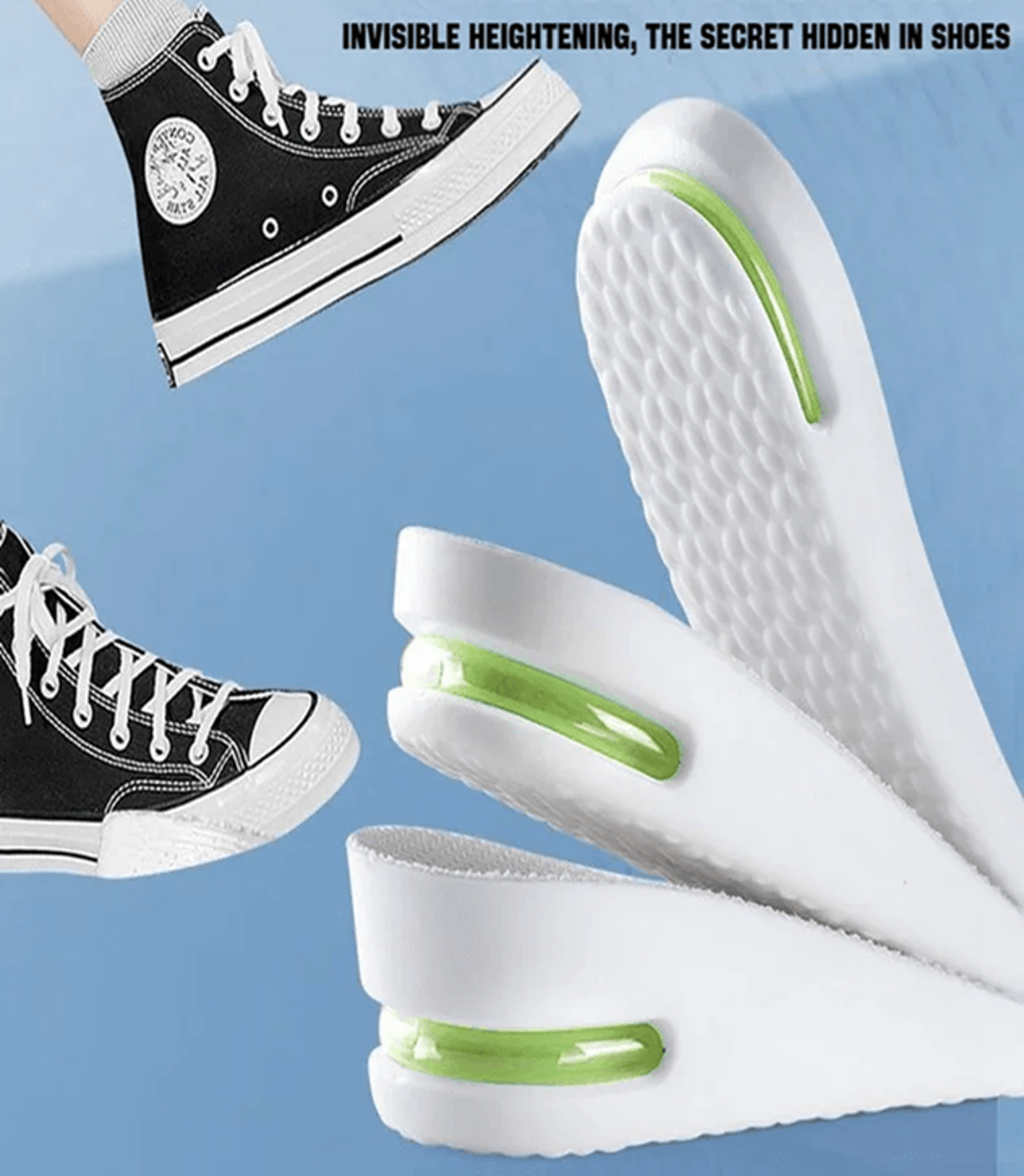 height boost shock absorbing insoles – plantar fasciitis & foot comfort shoe lifts
