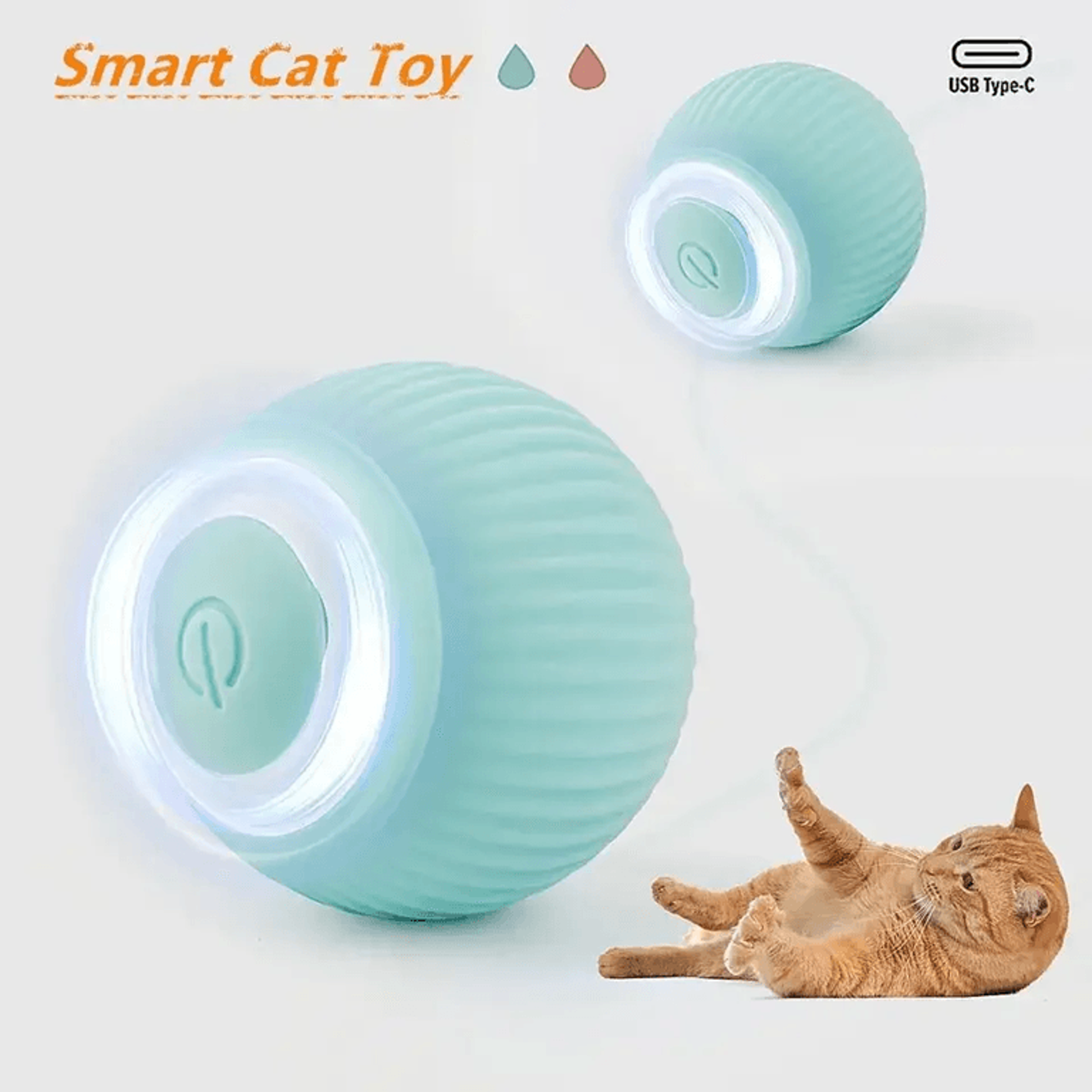 rechargeable smart cat ball – interactive self-moving toy for indoor play