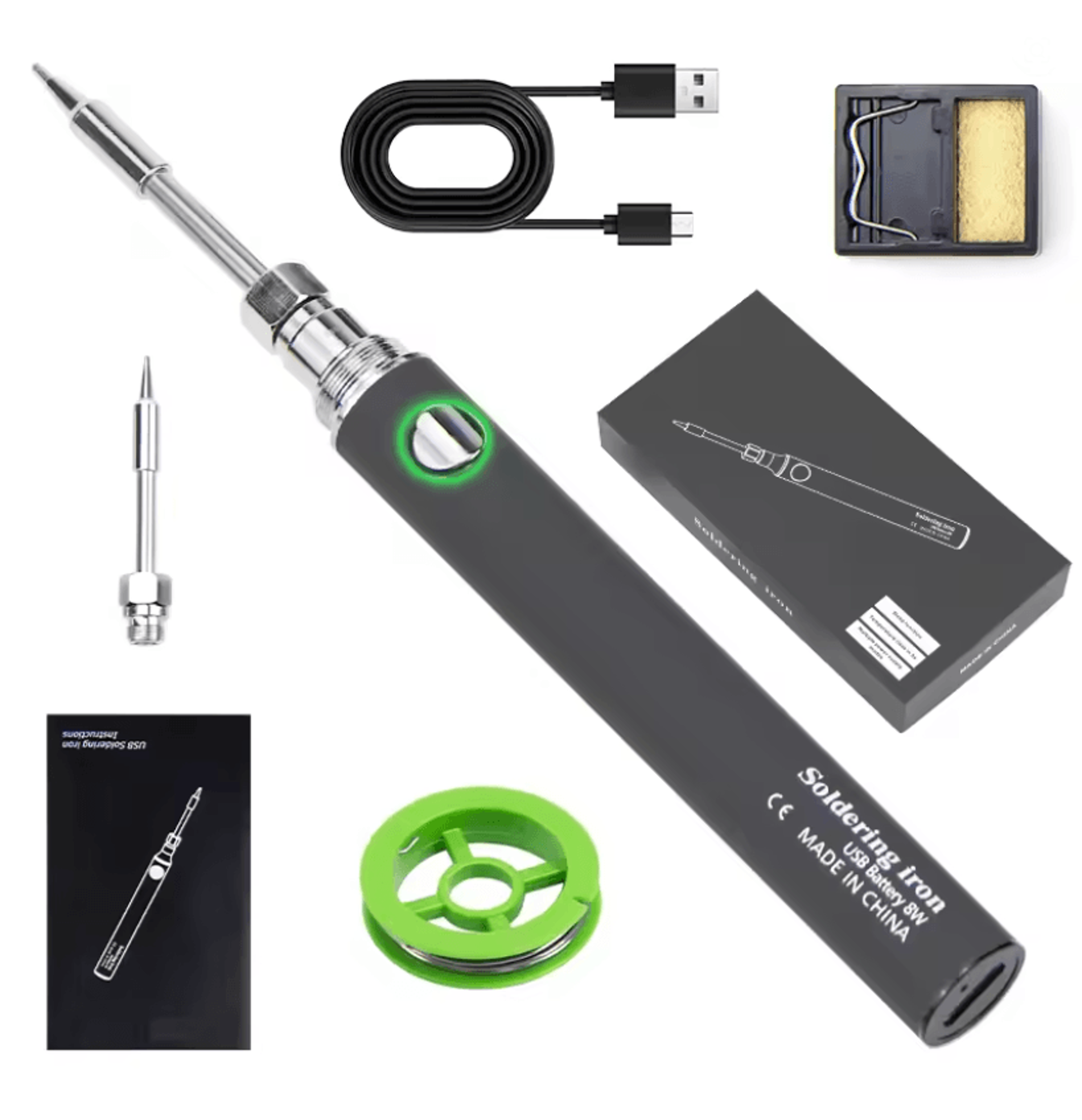 rechargeable cordless soldering iron pen with adjustable temperature – usb powered kit