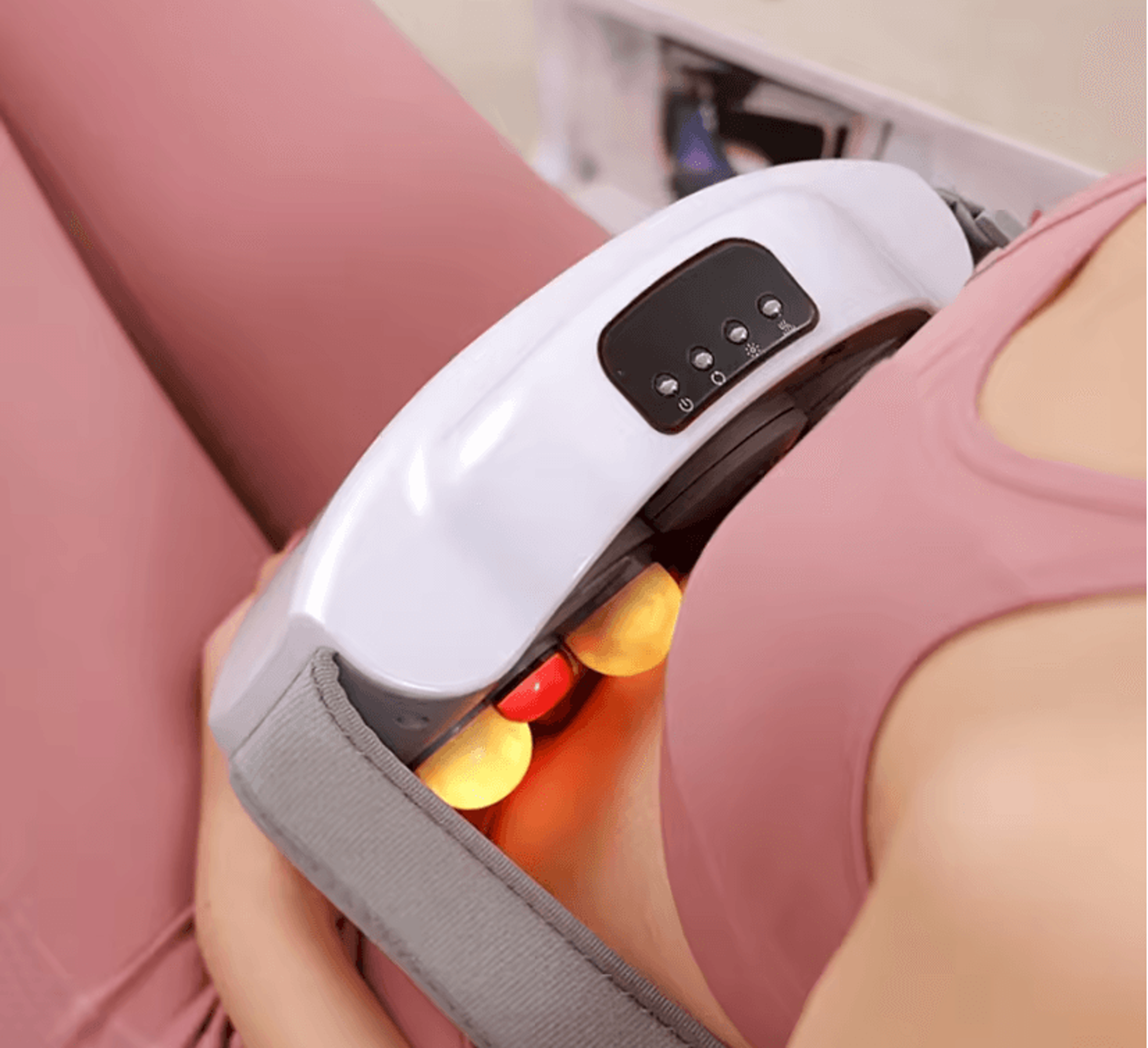 bian stone abdominal massage device with belly warming and multifunction relief features