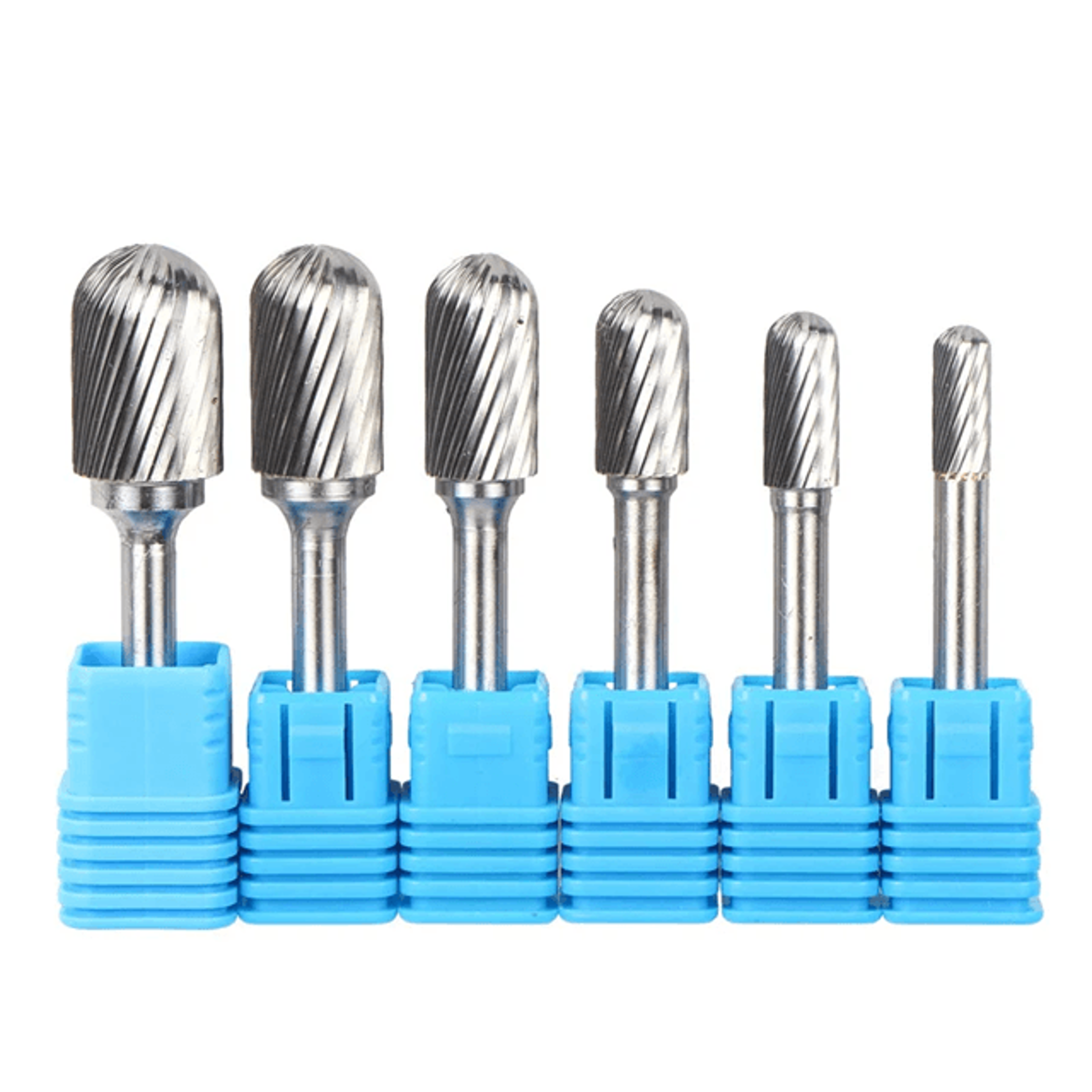 tungsten carbide rotary file with ball nose tip 6mm single cut milling burr for metal carving
