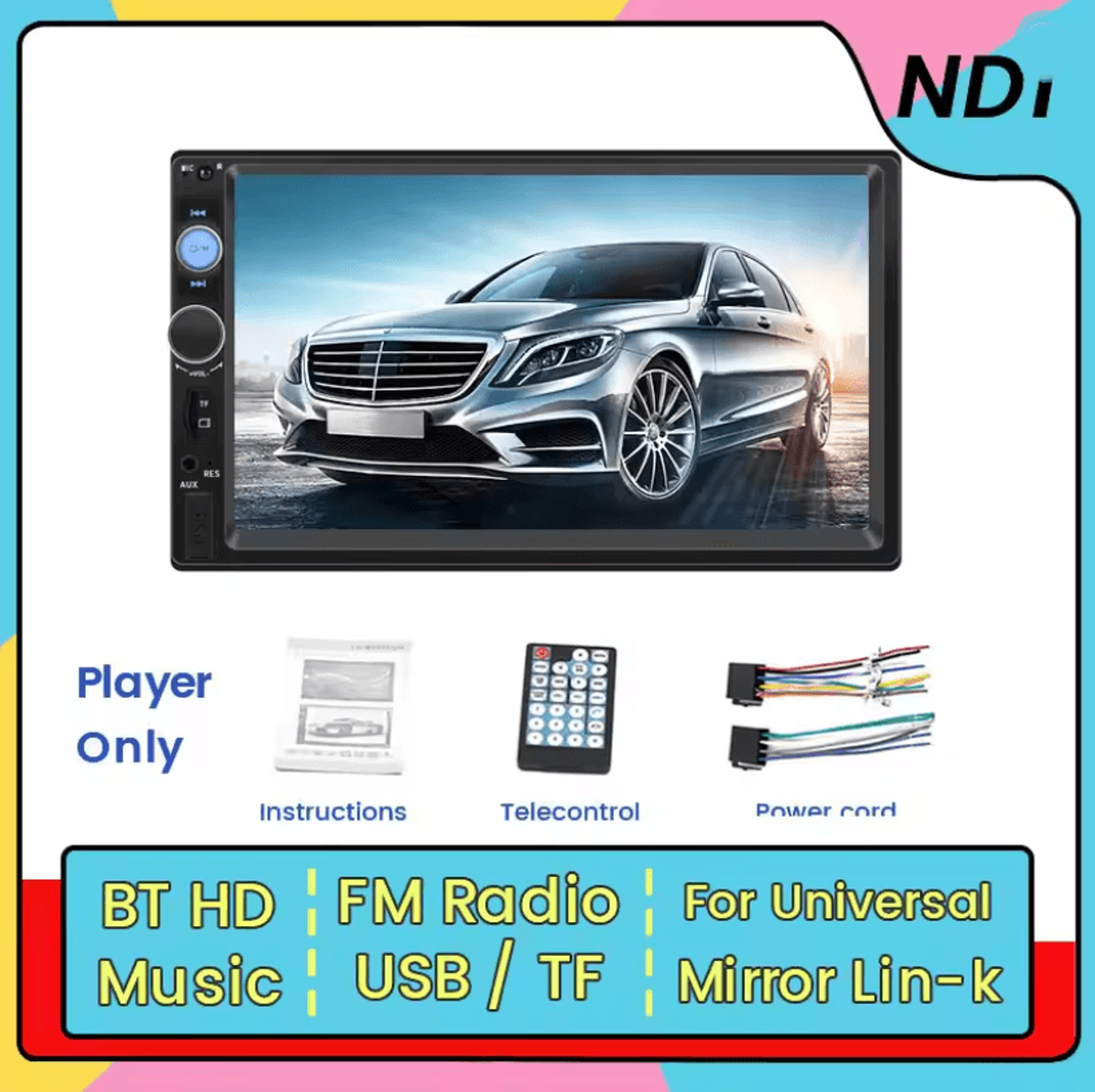 mekede 7 inch touch screen 2 din car stereo with bluetooth and usb multimedia support