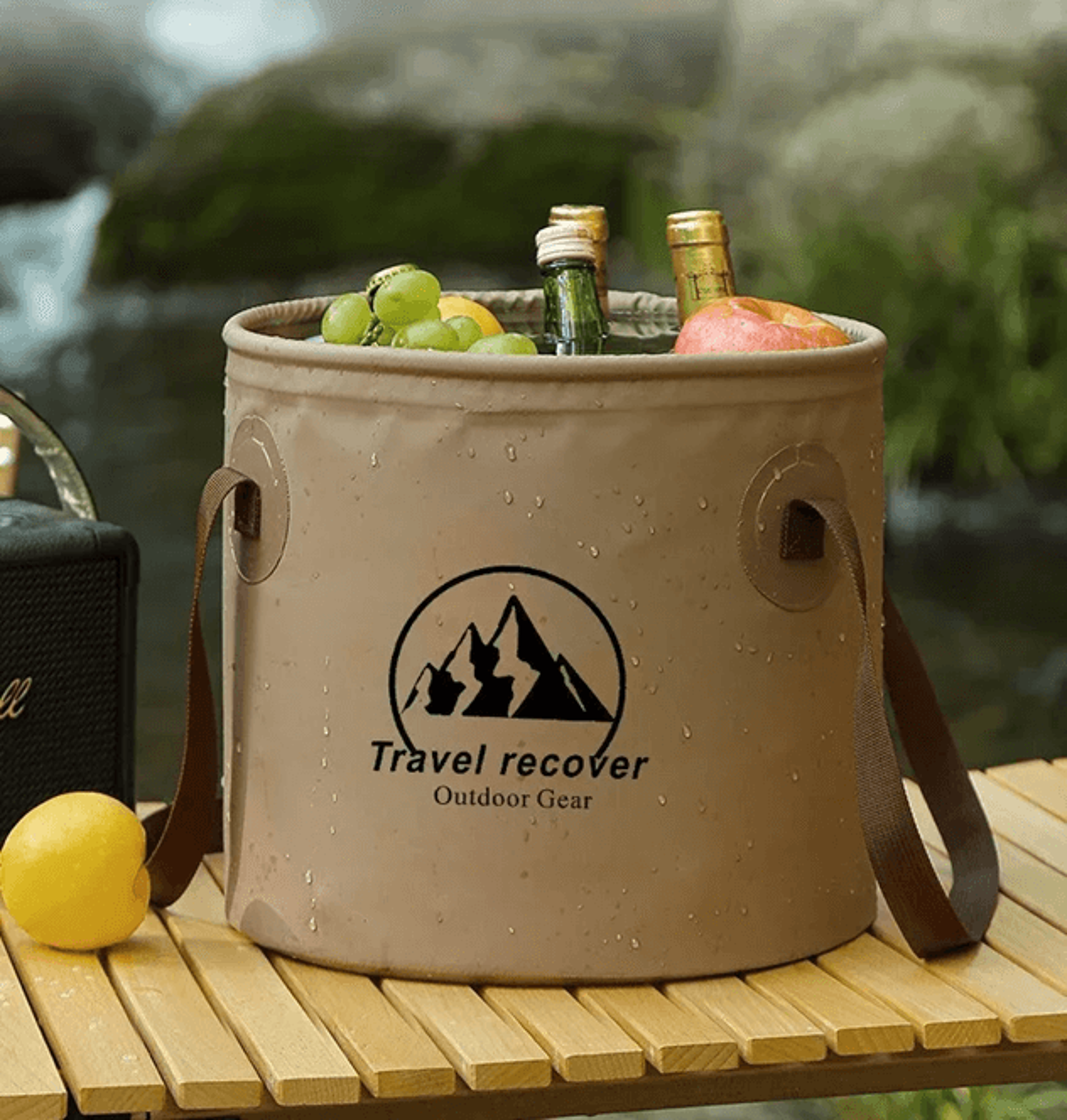 collapsible portable camping bucket – foldable outdoor water carrier for fishing and travel
