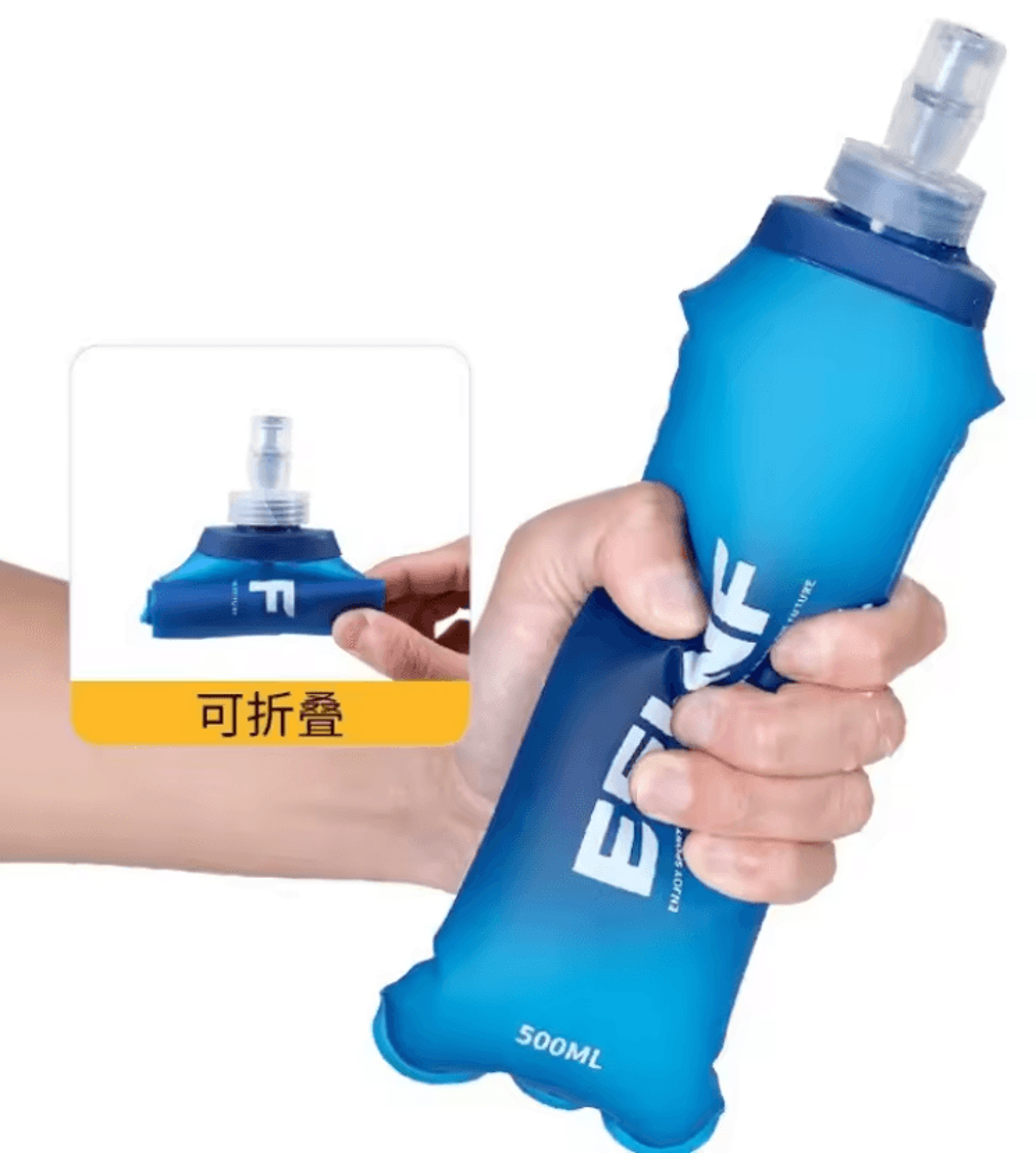hydraflex 500ml collapsible tpu water bottle – lightweight soft flask for running, hiking, and travel