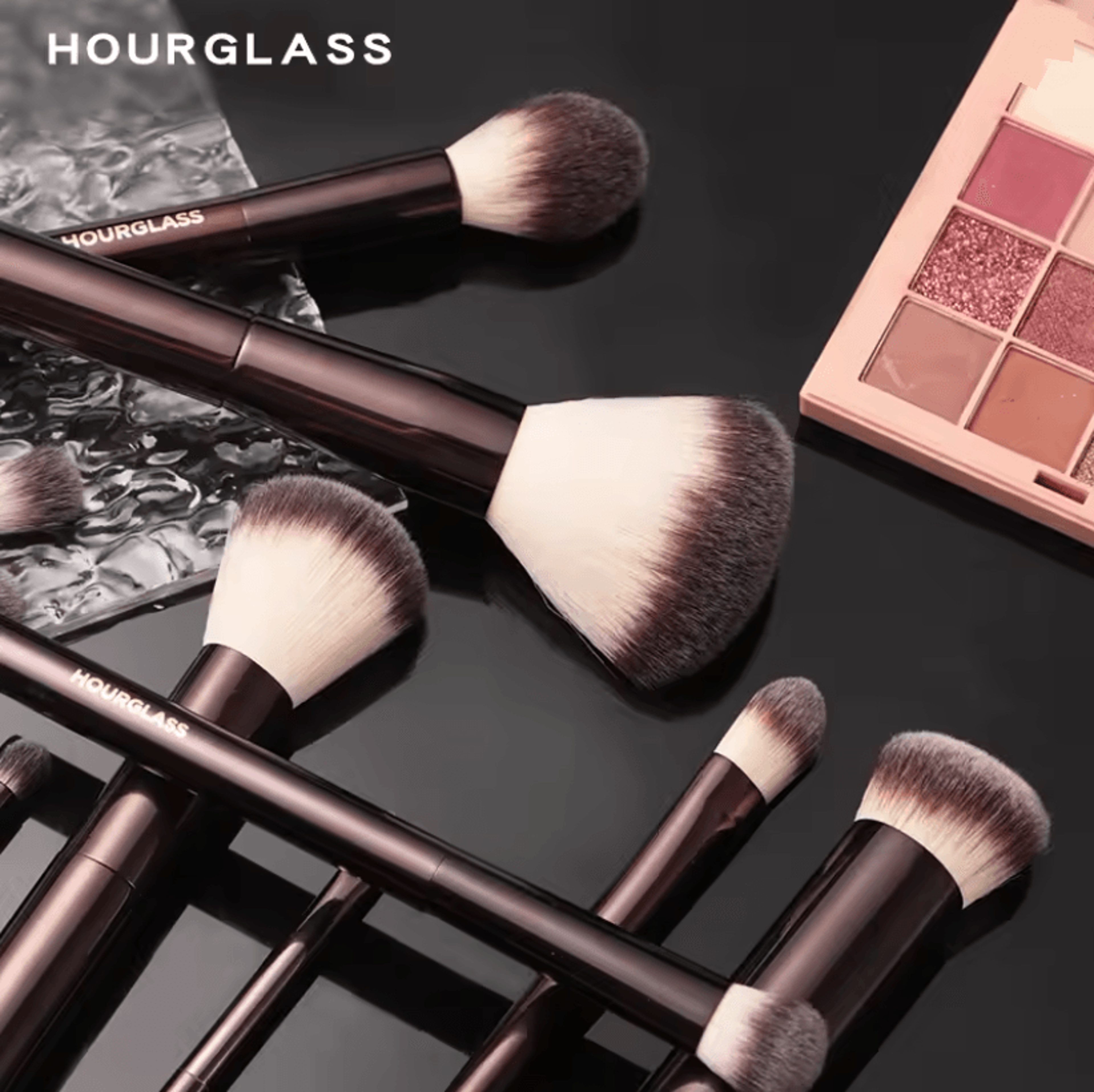hourglass makeup brush set with foundation powder and eyeshadow brushes for full face application