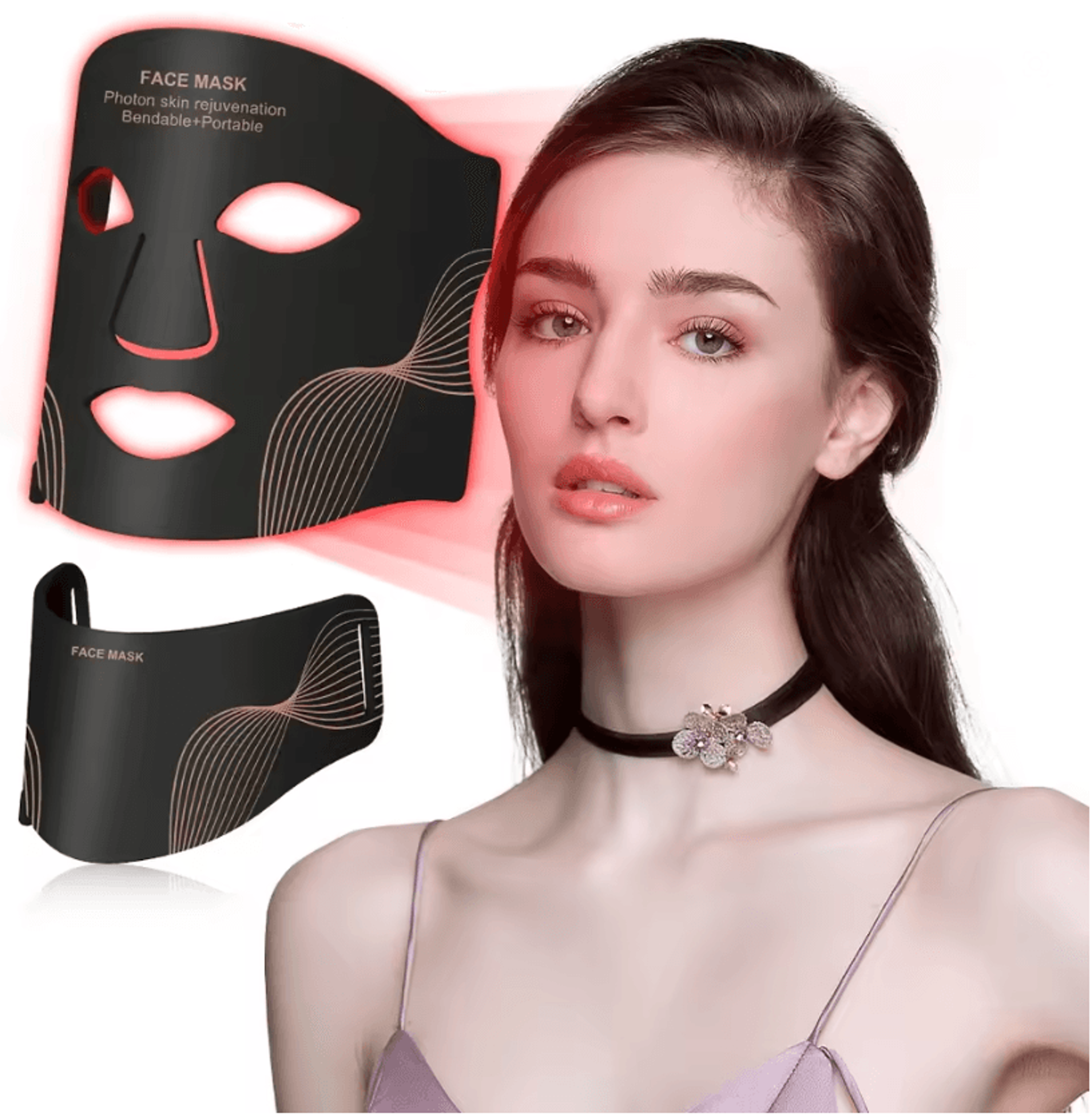 7 color led face and neck mask with wireless red light therapy for anti aging and skin rejuvenation