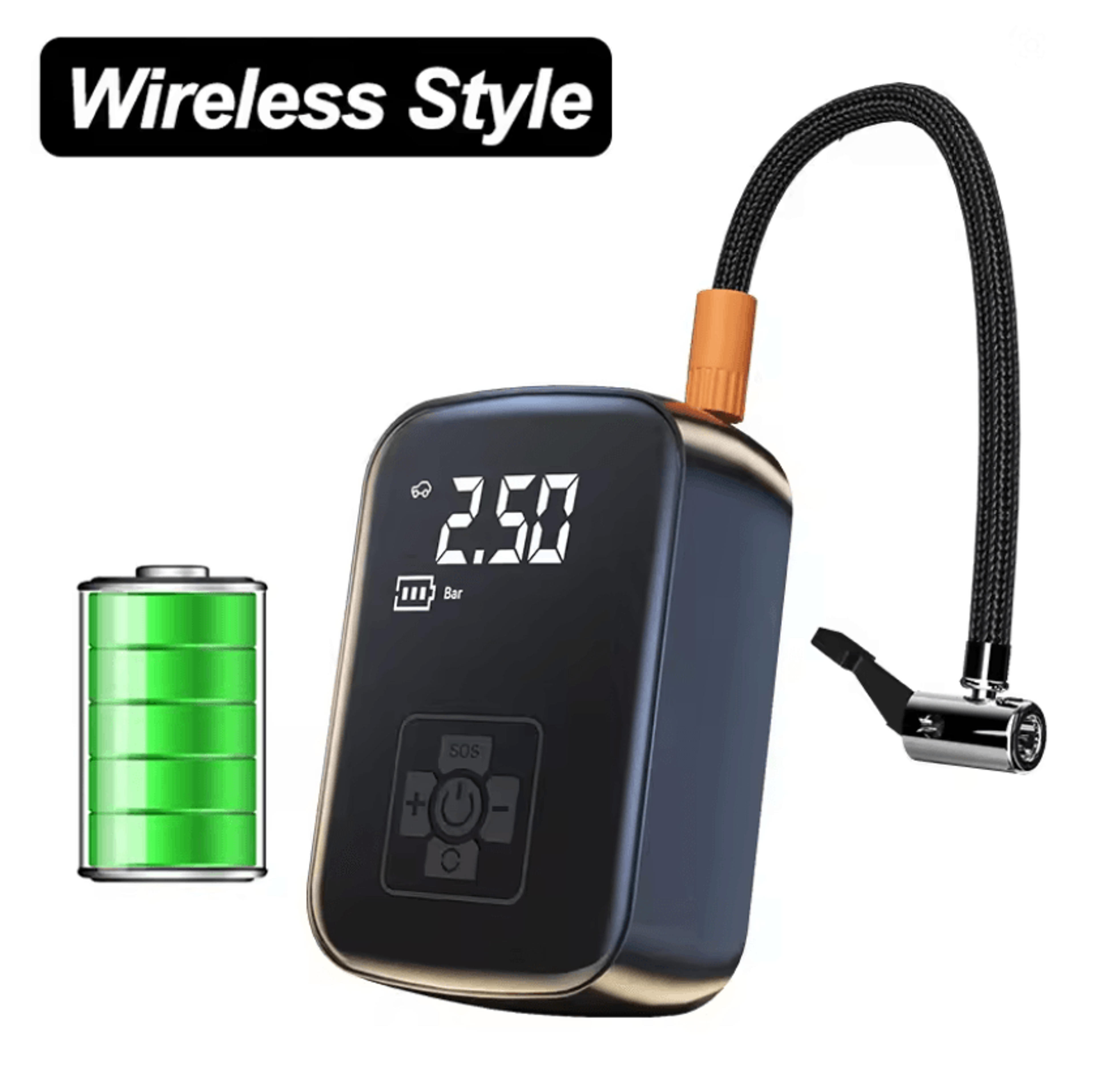 wireless portable tire inflator pump 12v 150psi for car, motorcycle, and bicycle