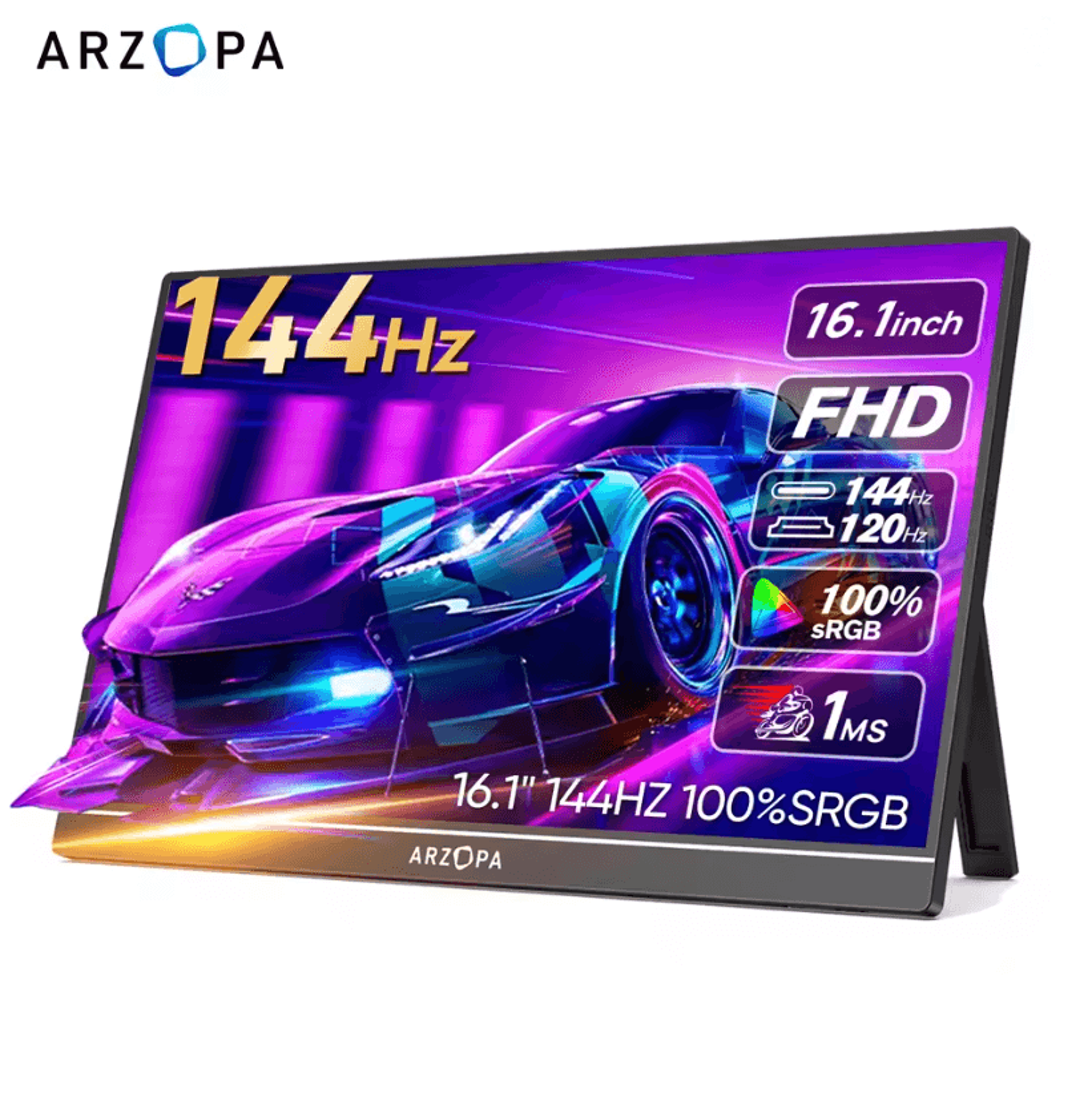 arzopa z1fc 16.1inches 144hz portable gaming monitor