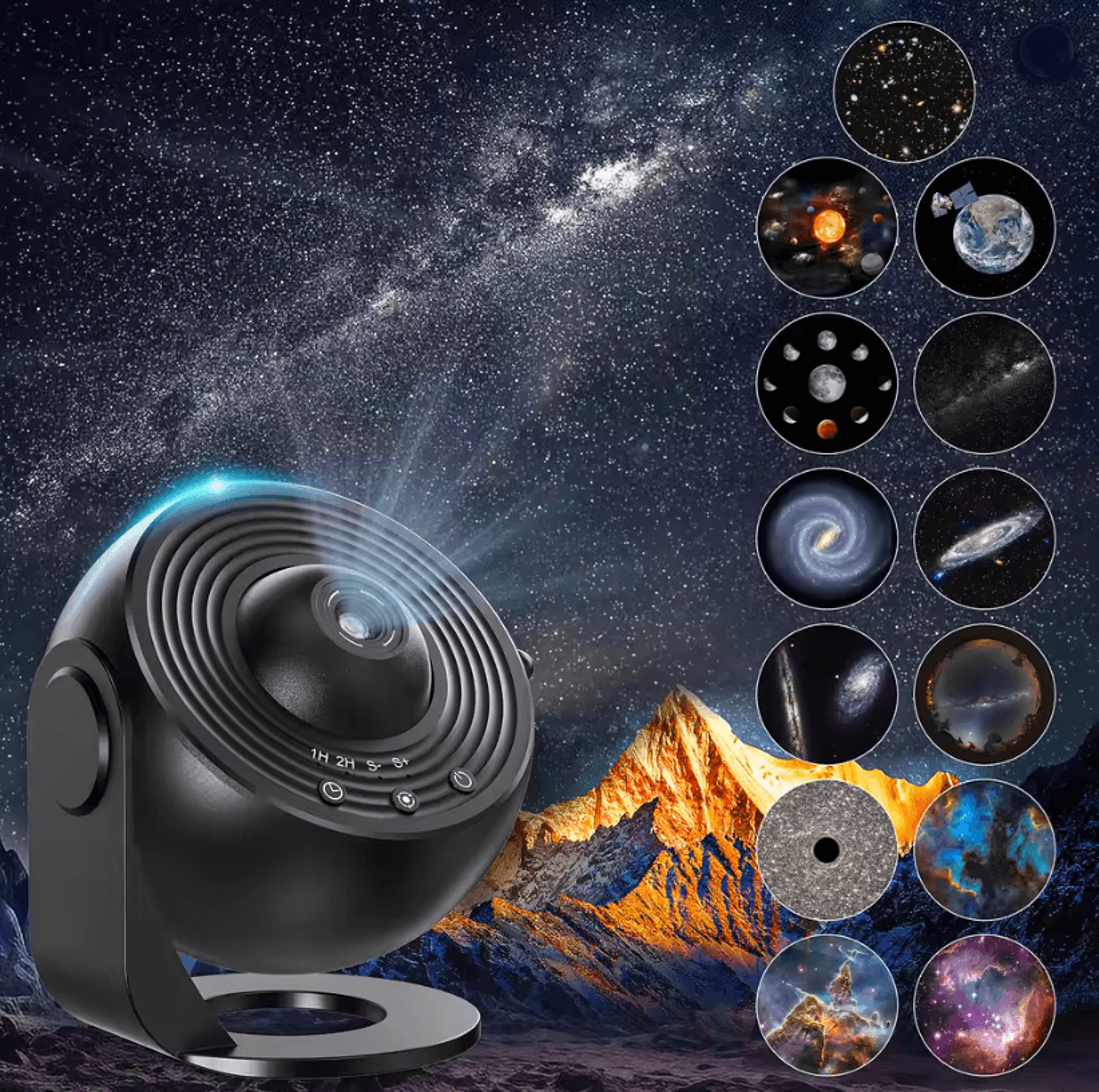 galaxy projector star light with realistic planets and constellations for kids bedroom and night relaxation