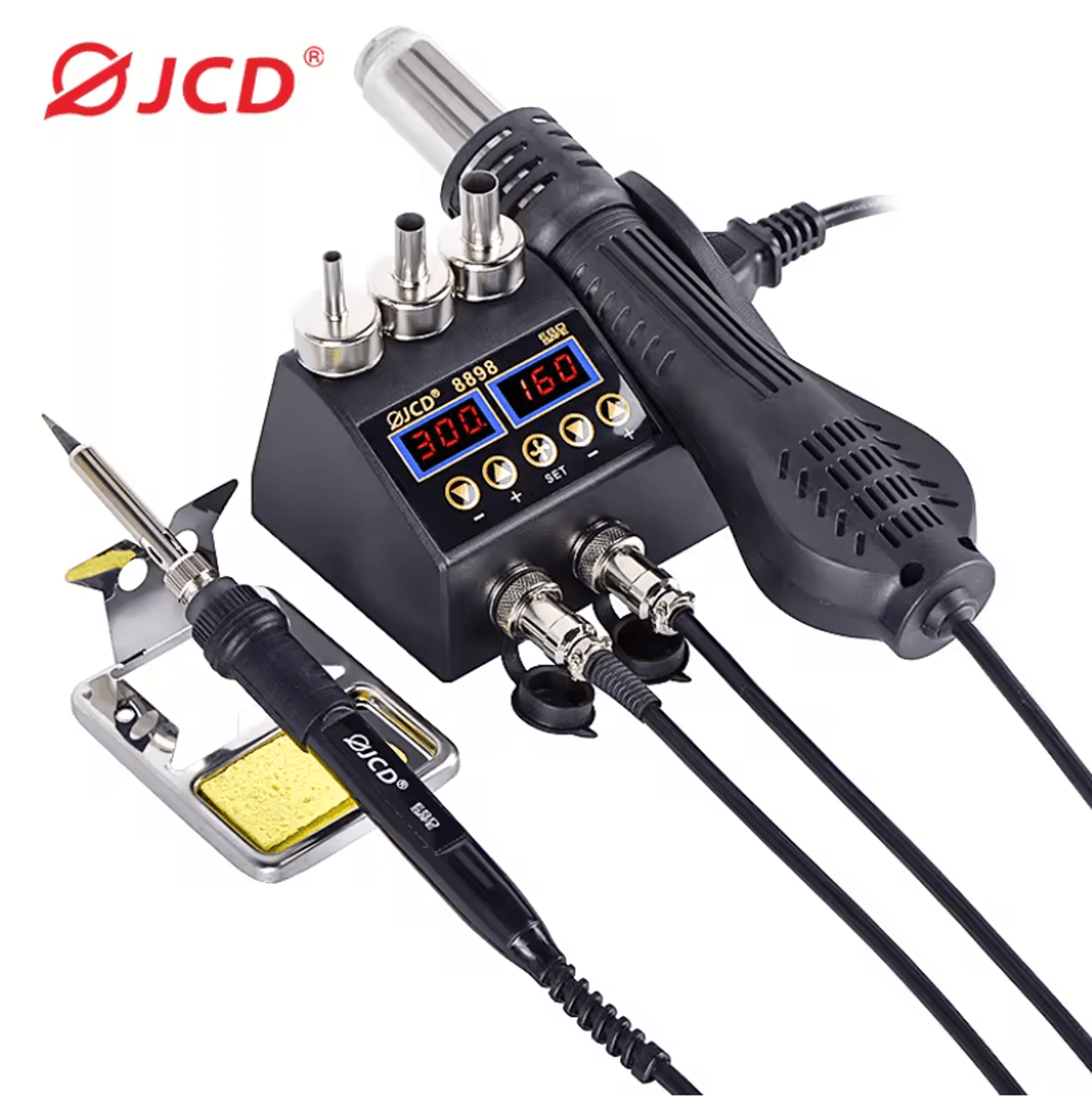 2 in 1 Soldering Rework Station 750W with LCD Display for PCB BGA SMD IC Repair