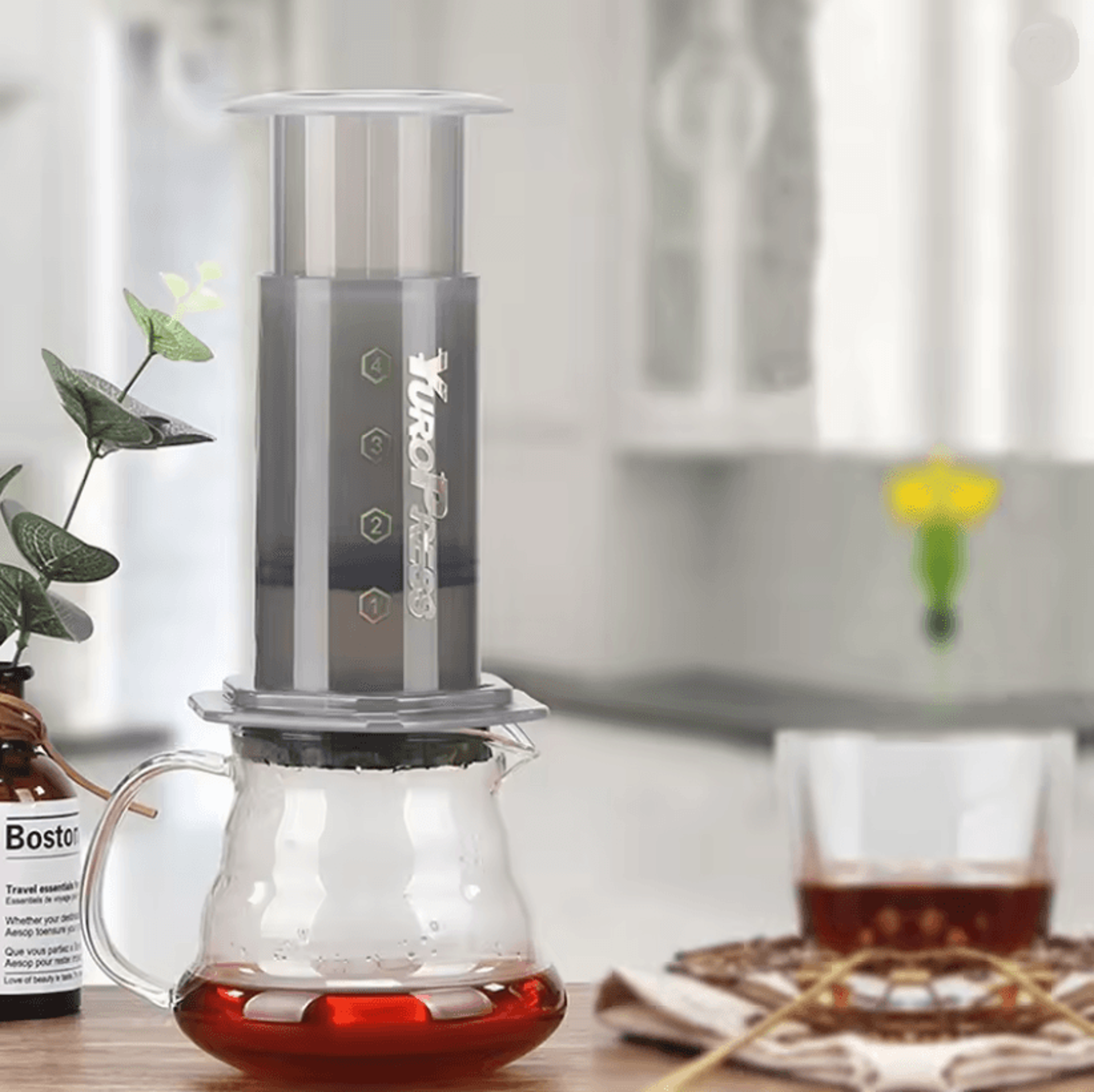 portable espresso french press coffee maker with 350 paper filters