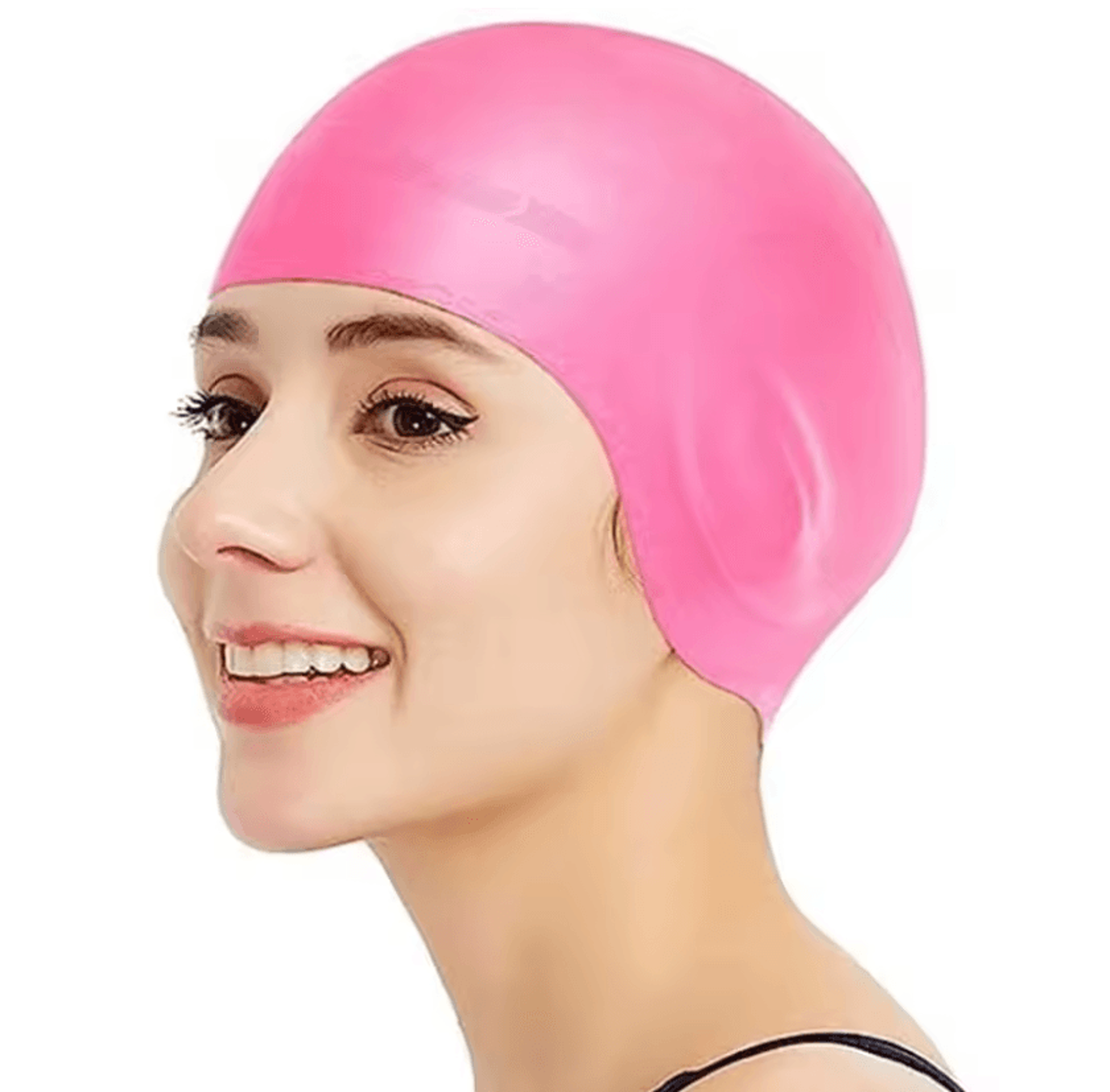 waterproof silicone swimming cap with ear protection for adults