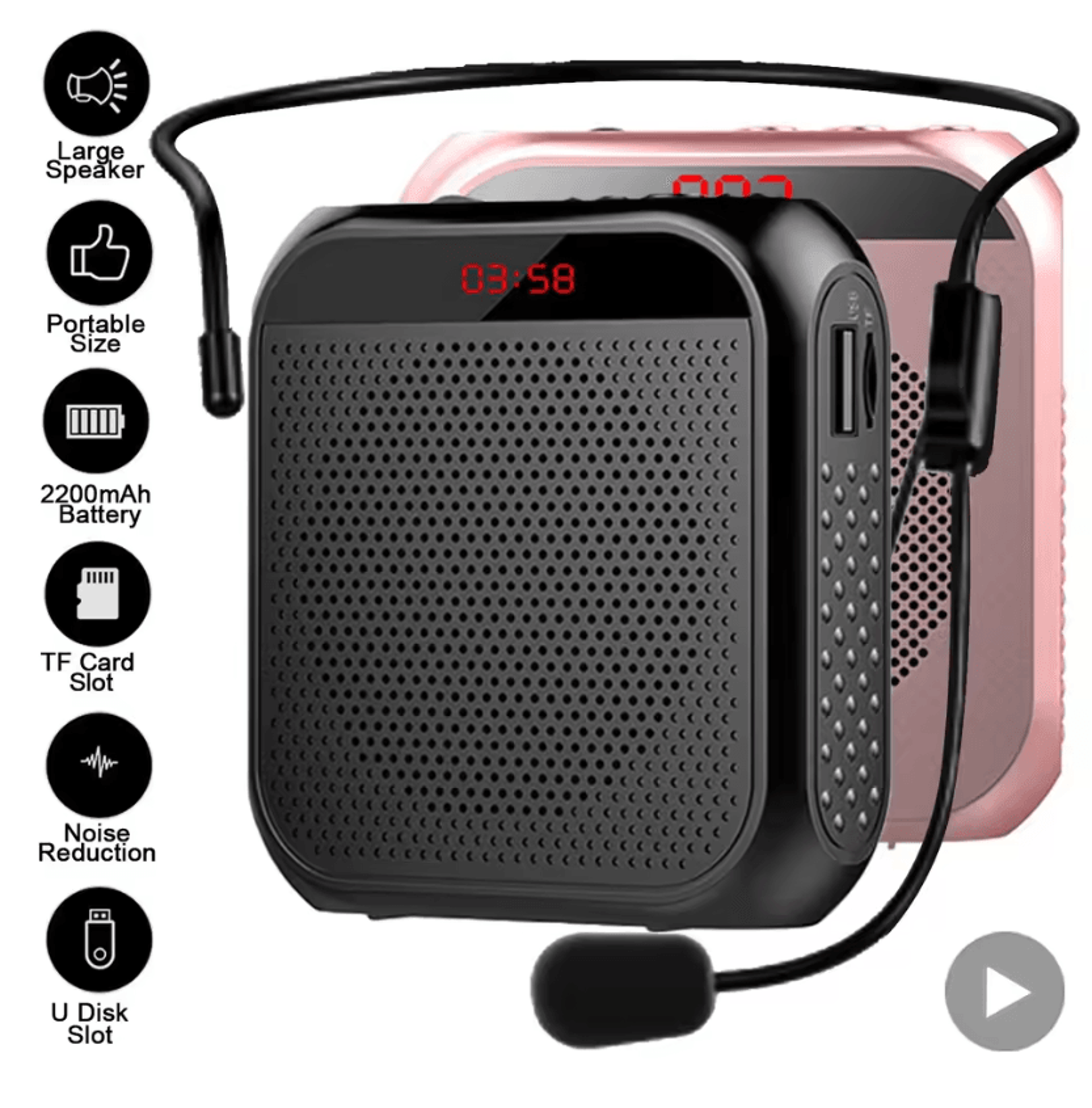portable megaphone speaker with microphone for teachers events and crowd control
