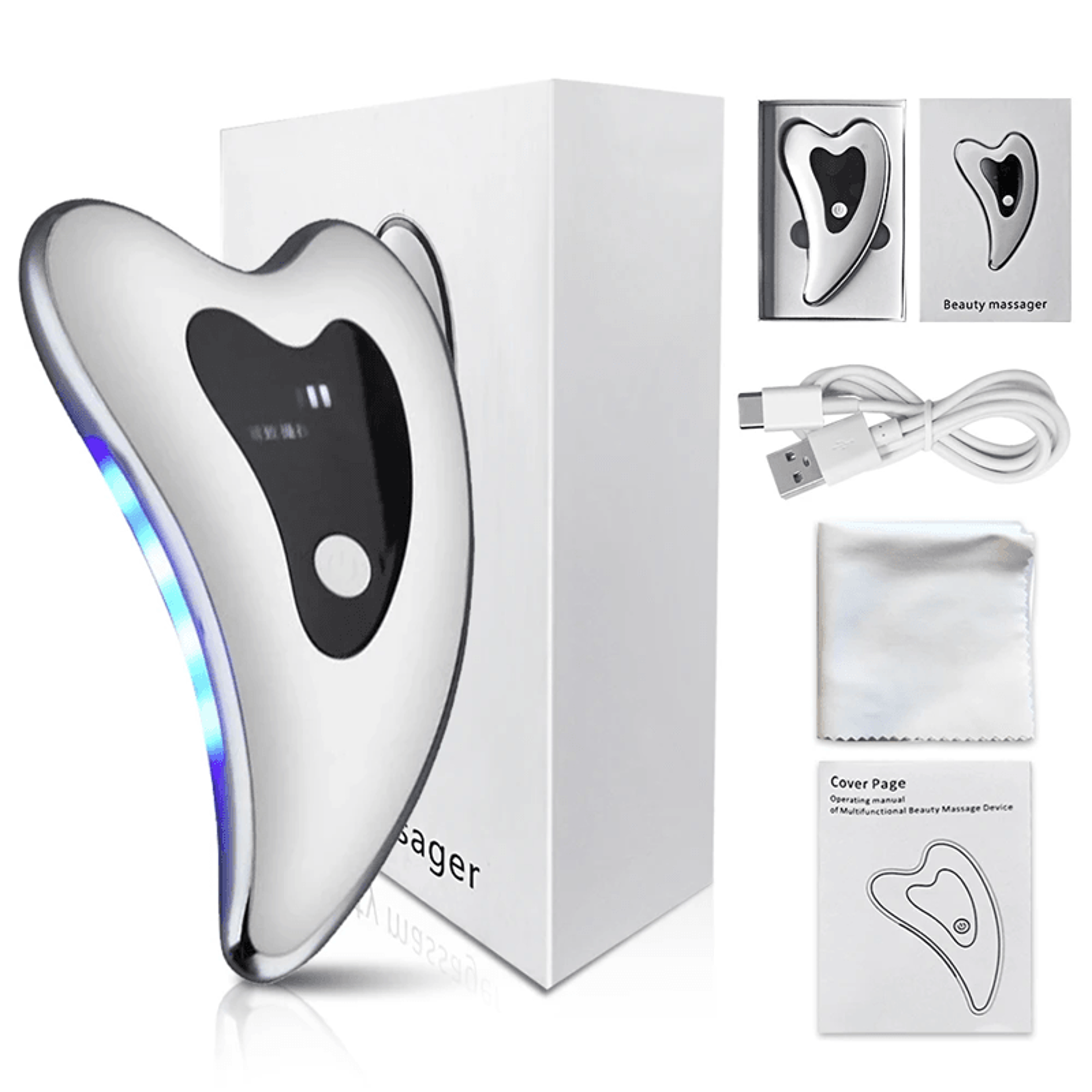 electric face scraping massager for lifting tightening and double chin care
