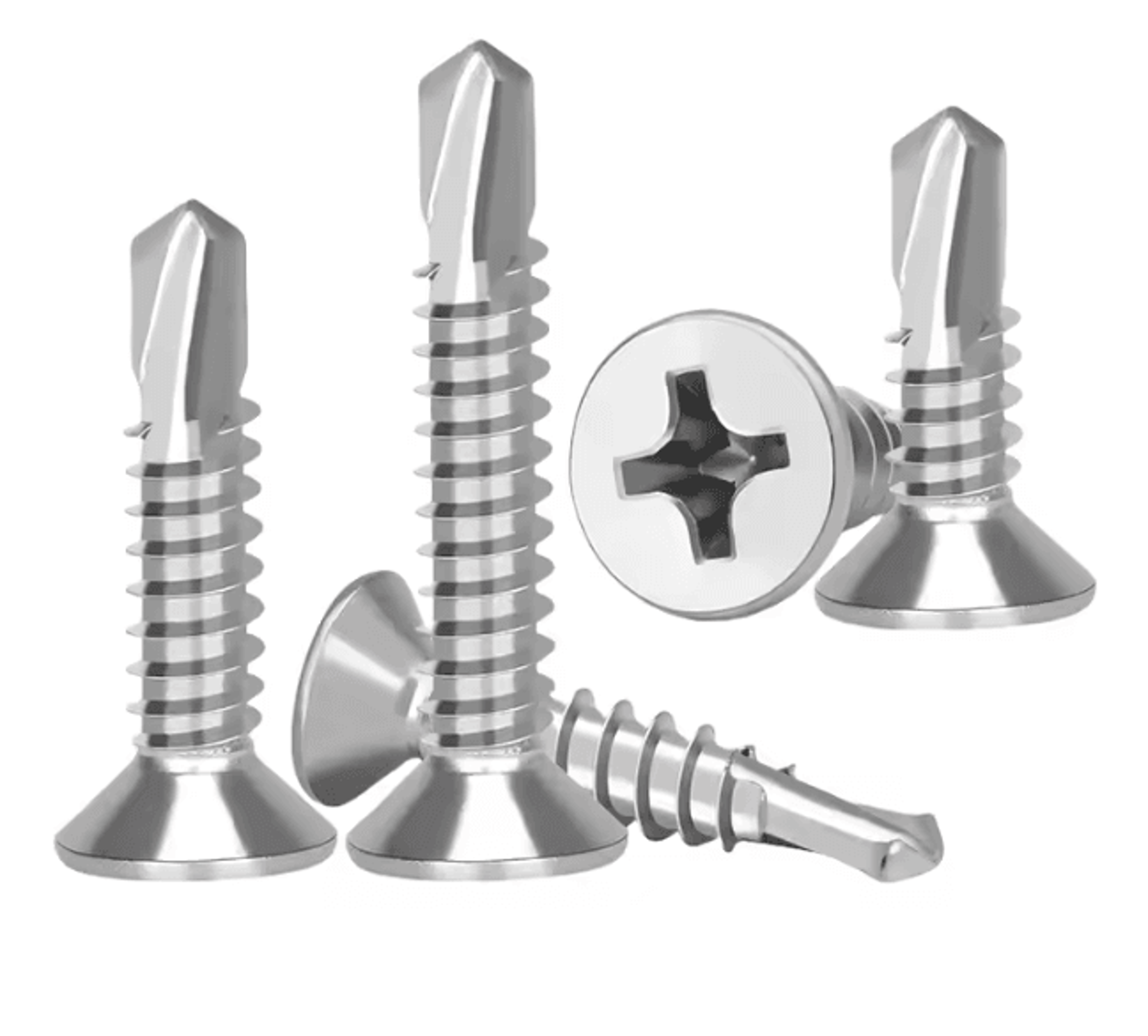 50 piece 410 stainless steel flat head self drilling screws m4.2