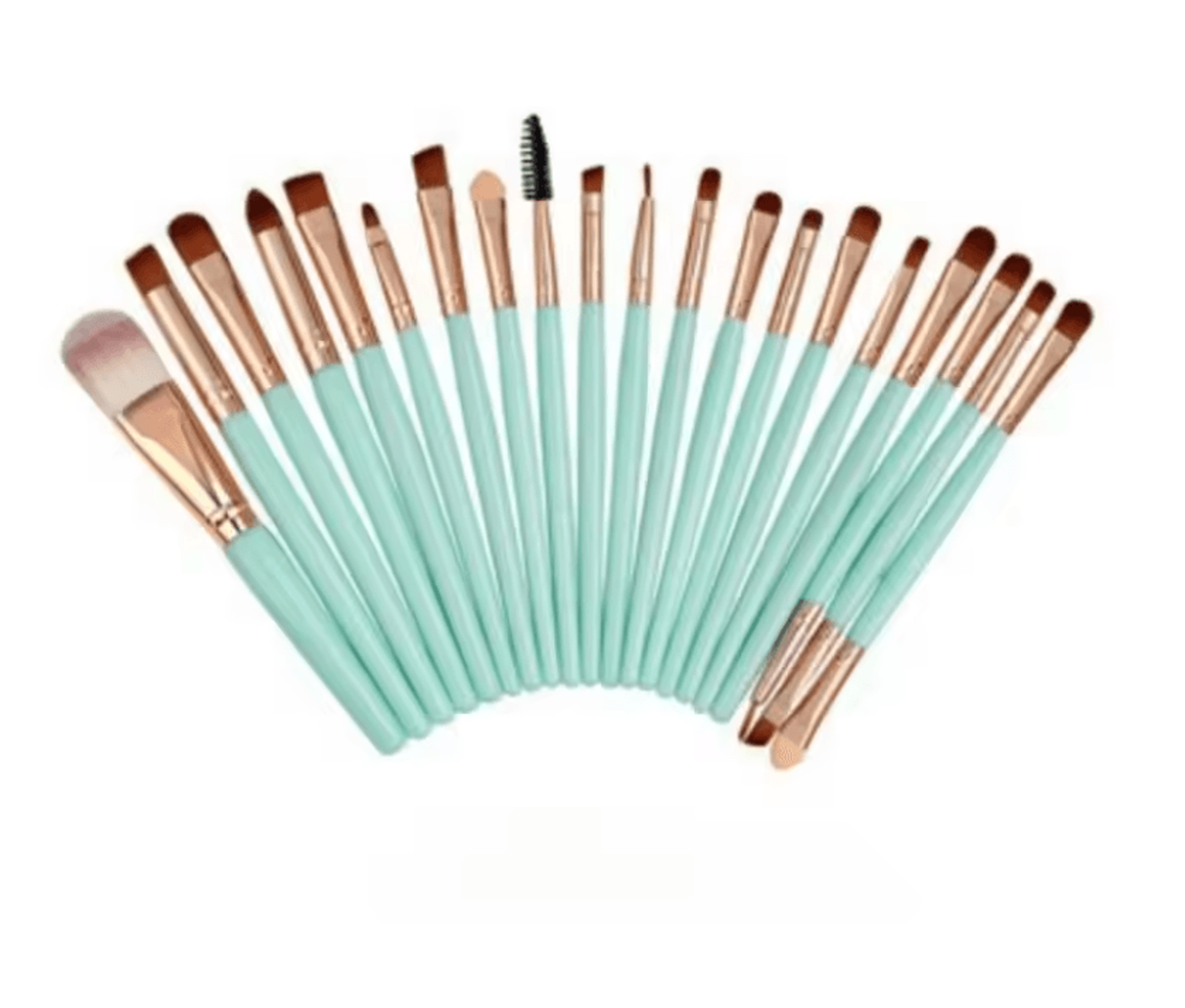 problend 20piece eyeshadow brush set with dualended eyeliner tool