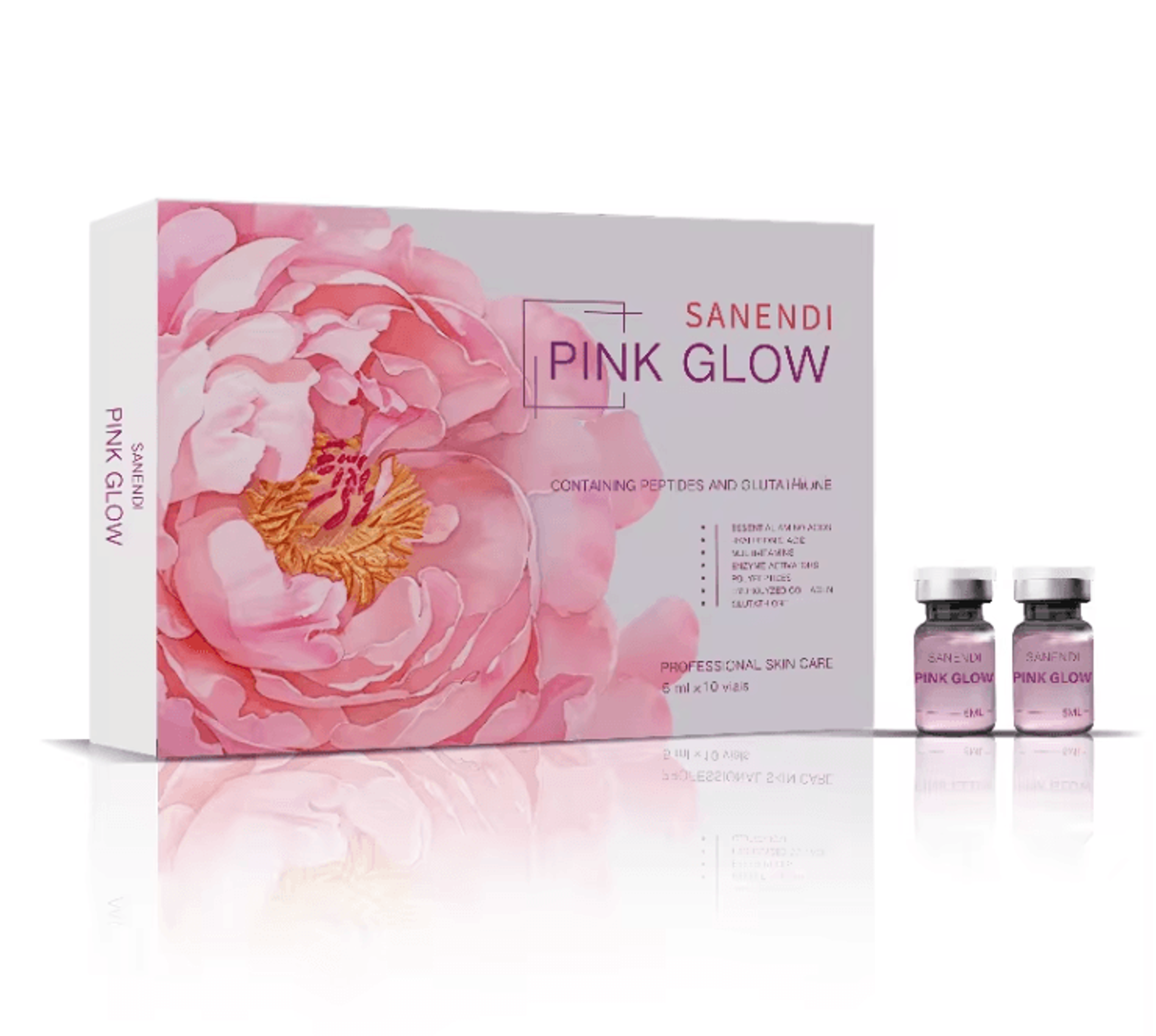 sanendi pink glow pdrn peptide serum for skin brightening and fine line care