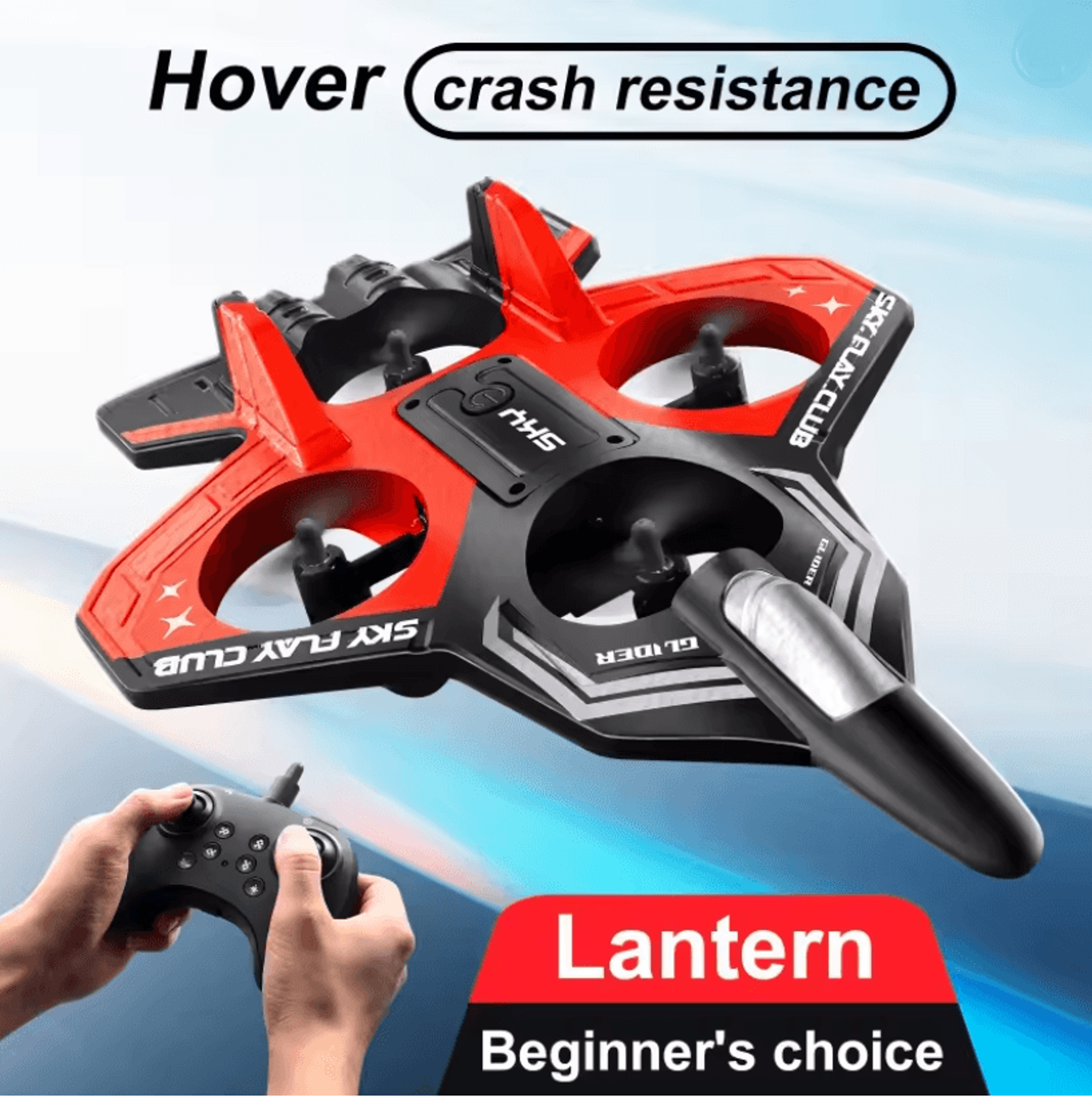 yp3 rc foam jet glider with 24 ghz stunt rc helicopter mode and led lights