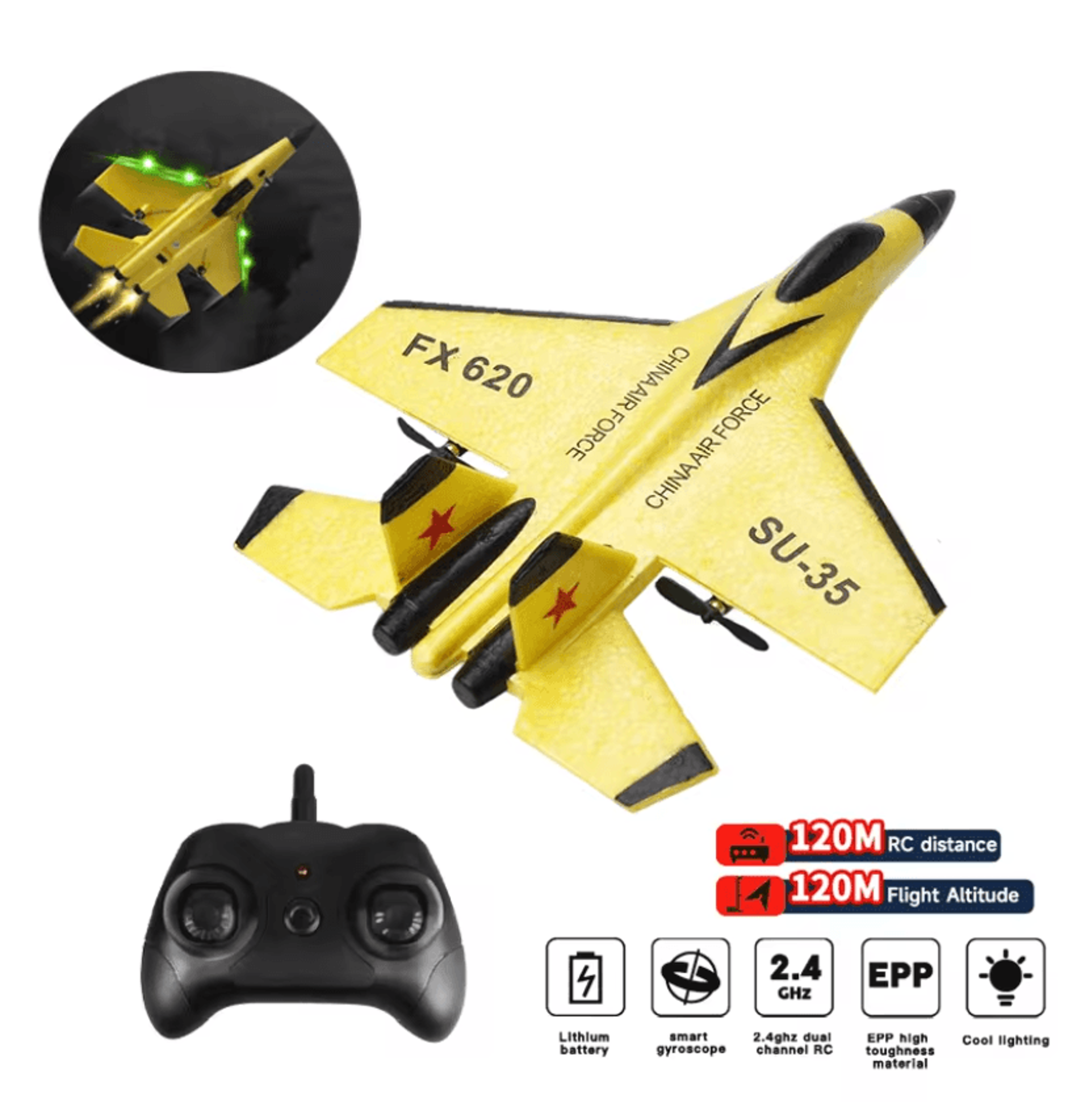 skyglide rc su 35 foam fighter plane