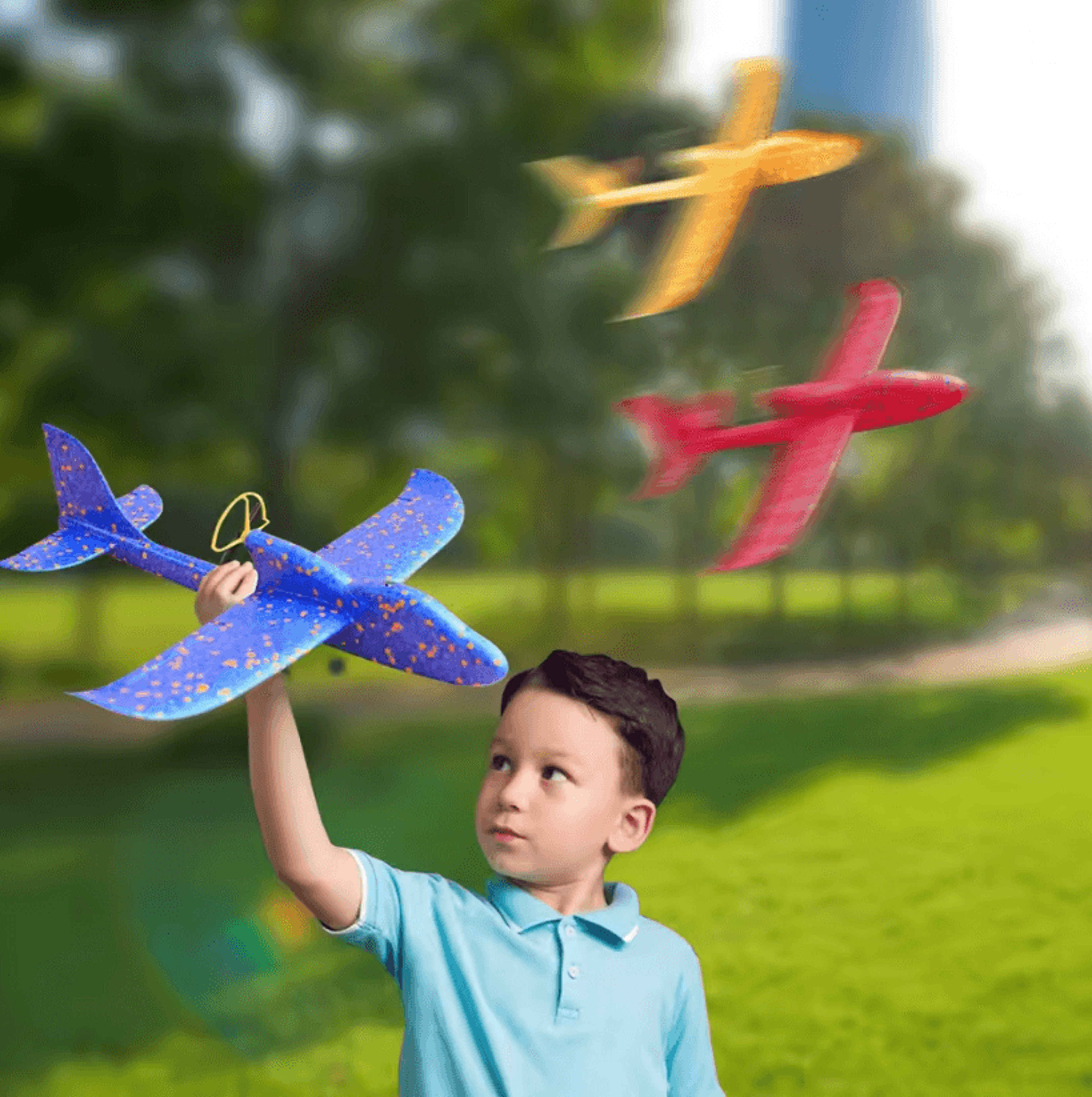 aeroflash led throw foam glider plane toy